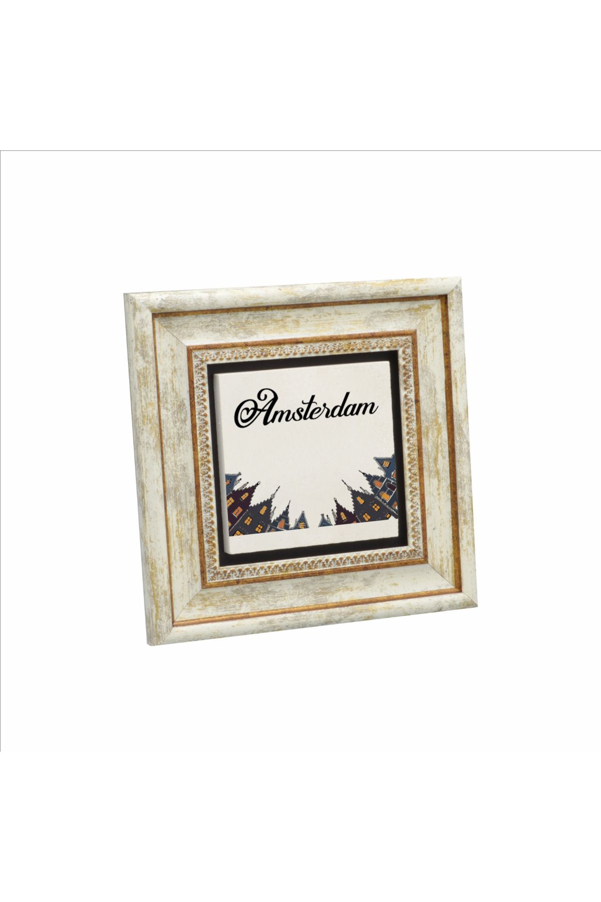 Sadrazam Amsterdam Görseli Baskılı Doğaltaş Tablo (20 X 20 KRG-12)