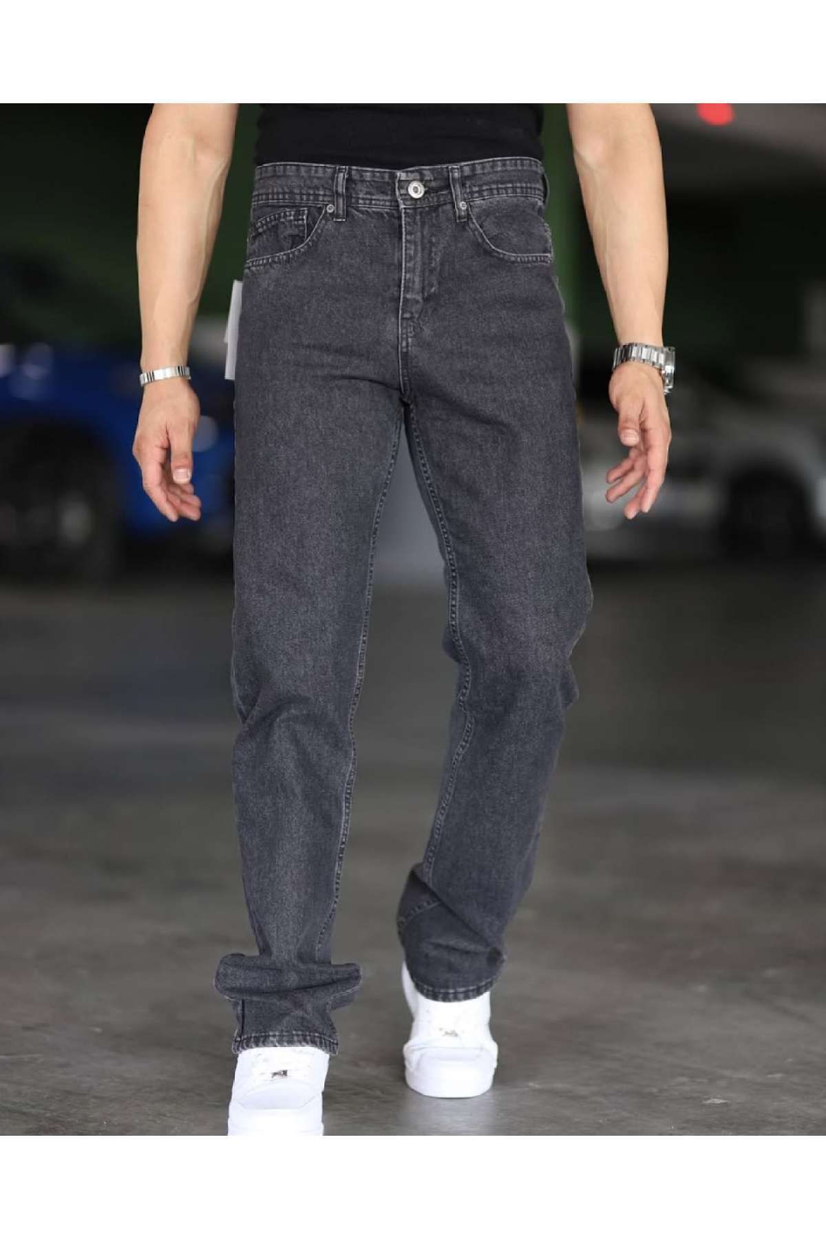 DORAJEANS ERKEK BEYAZ YIKAMALI BAGGY FİT PANTOLON