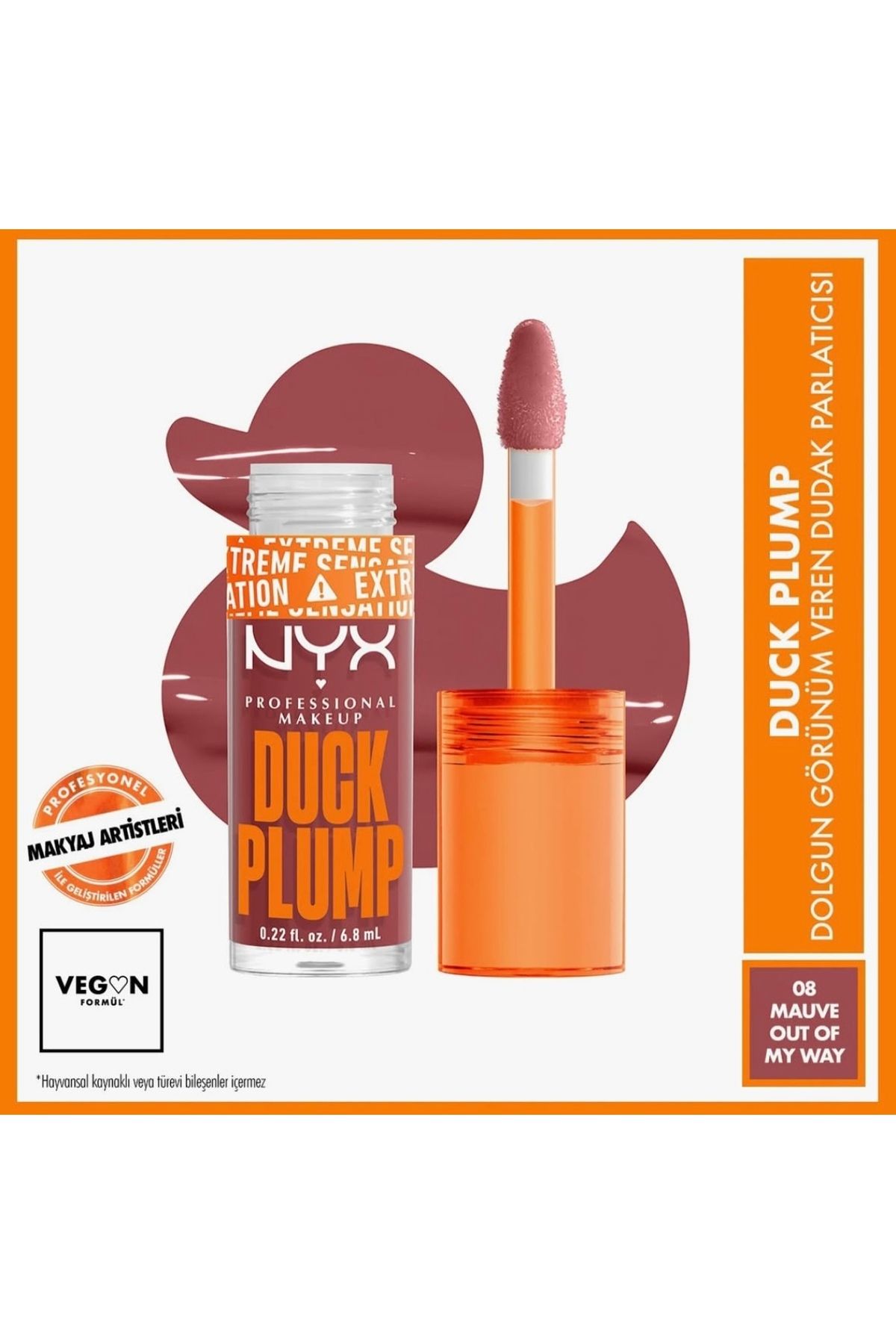 NYX PROFESSİONAL MAKEUP Dakeup Plump Dolgun Görünüm Veren Duvak Parlatıcısı -08 Mauve Out Of My Way