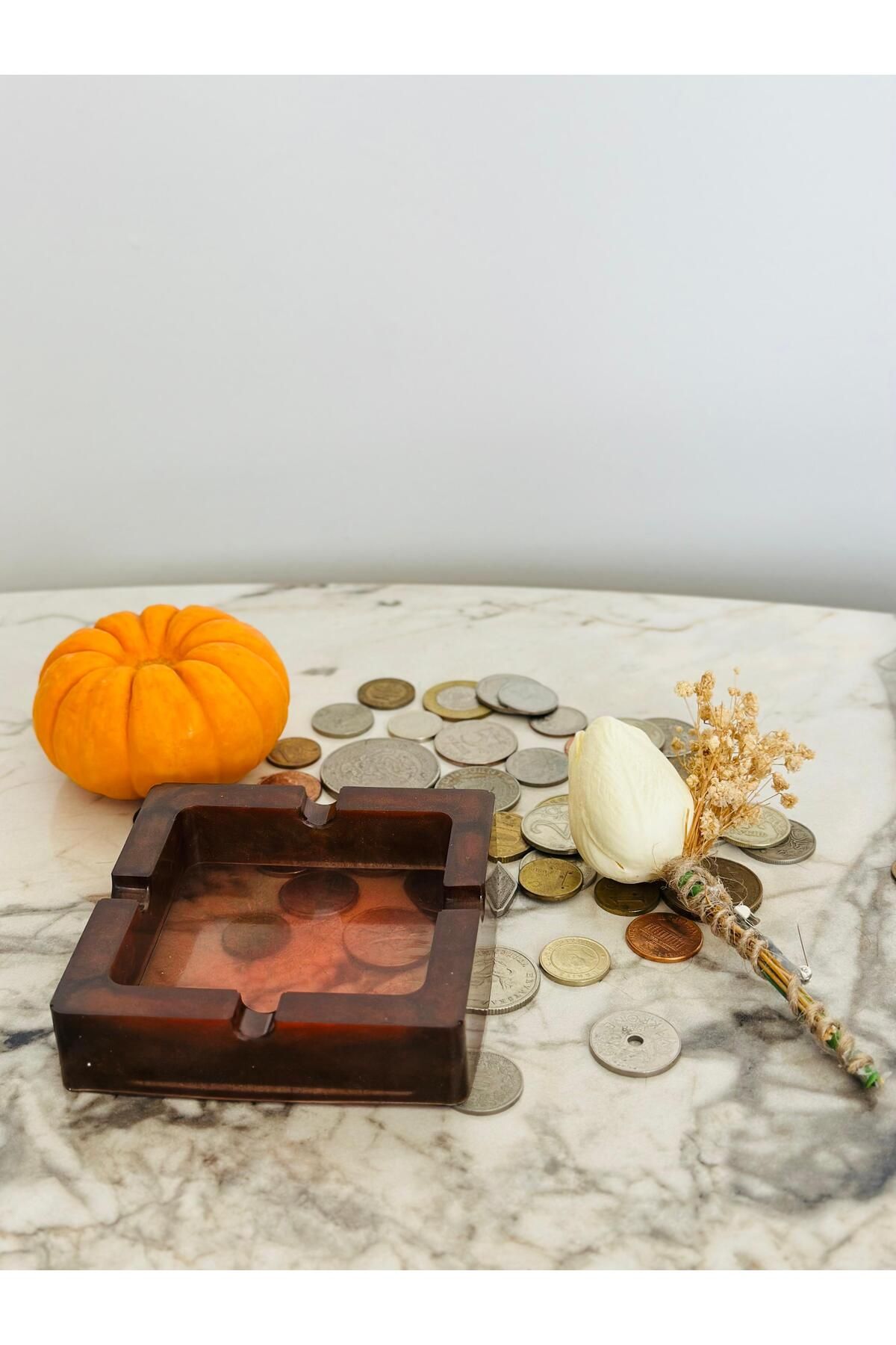 Juvlya Craft El Yapımı Epoksi Reçine Kül Tablası Bordo | Juvlya Craft