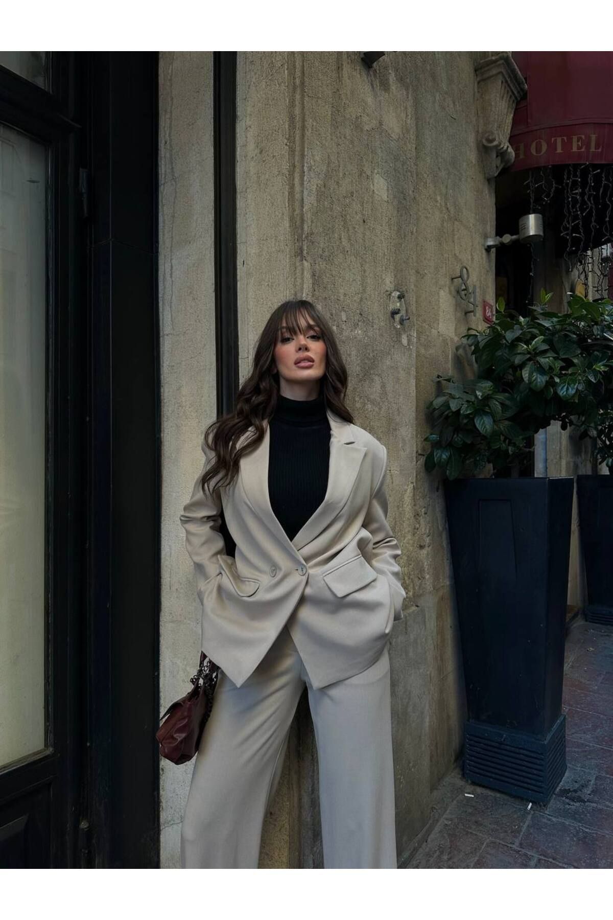 Alen Kiki Kruvaze Oversize Blazer Ceket