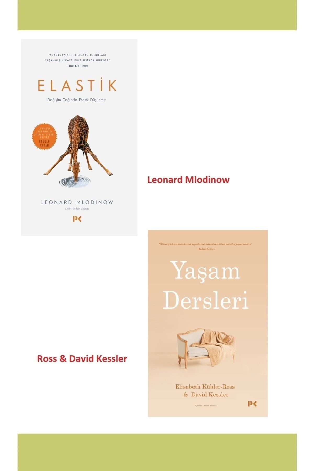Profil Kitap Elastik - Yaşam Dersleri 2'li Set Elisabeth Kübler Ross Kişisel Gelişim Ve Psikoloji Seti