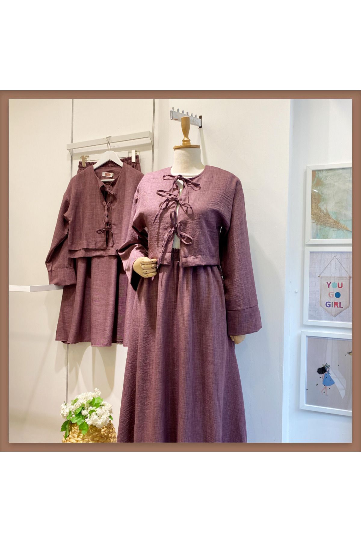 Faya Boutique Mürdüm Bağcıklı Airobin Takım
