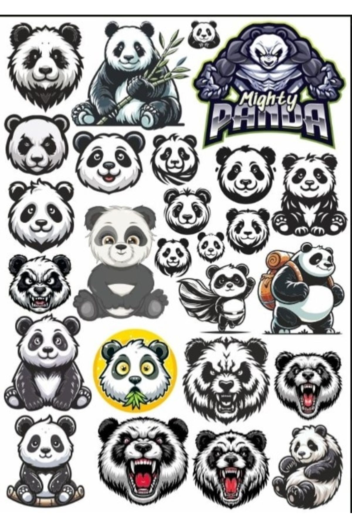 Reysa Tasarım Panda Sticker Set 5