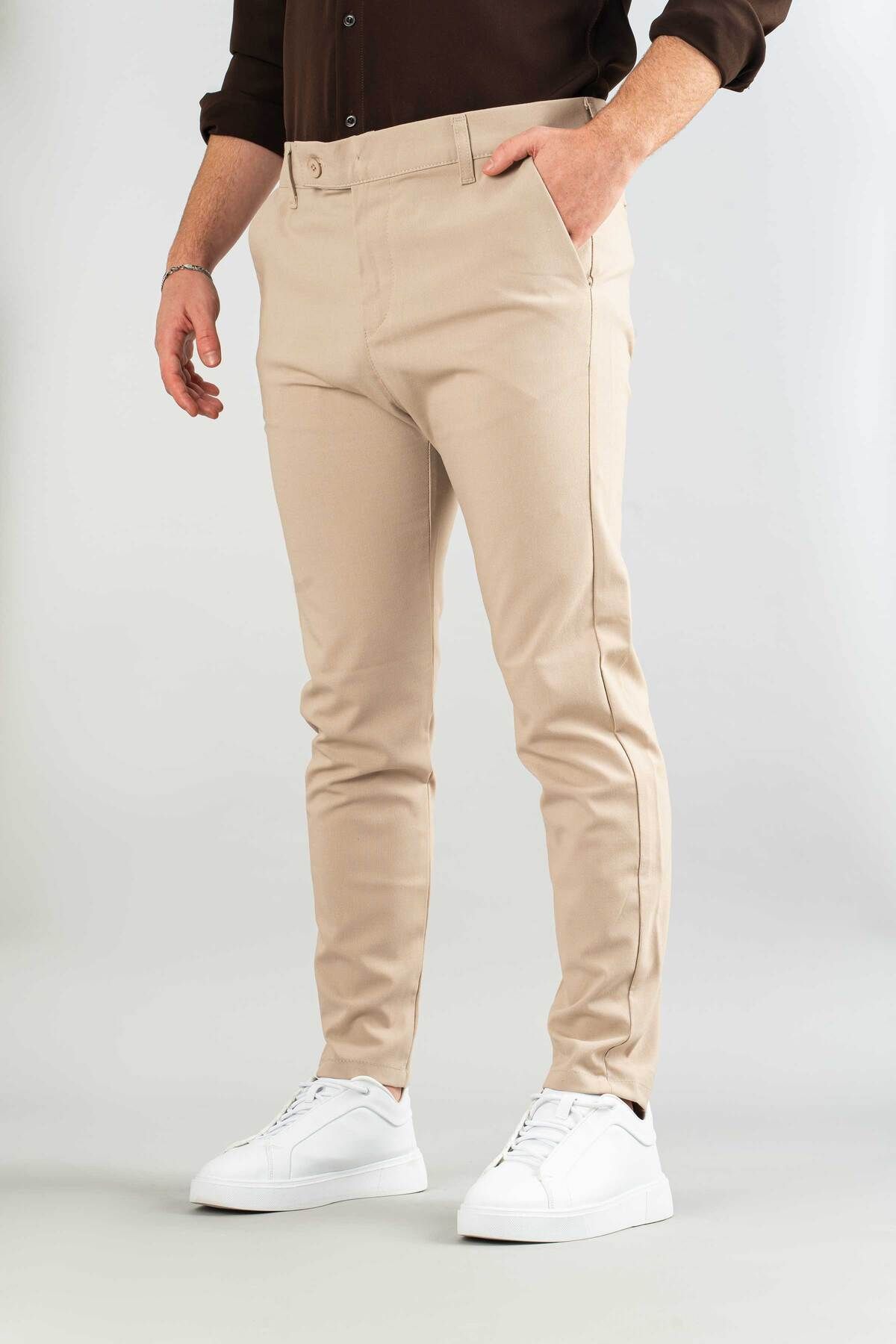 bombe Erkek Slim Fit Bilek Boy Esnek Likralı Kumaş Pantolon
