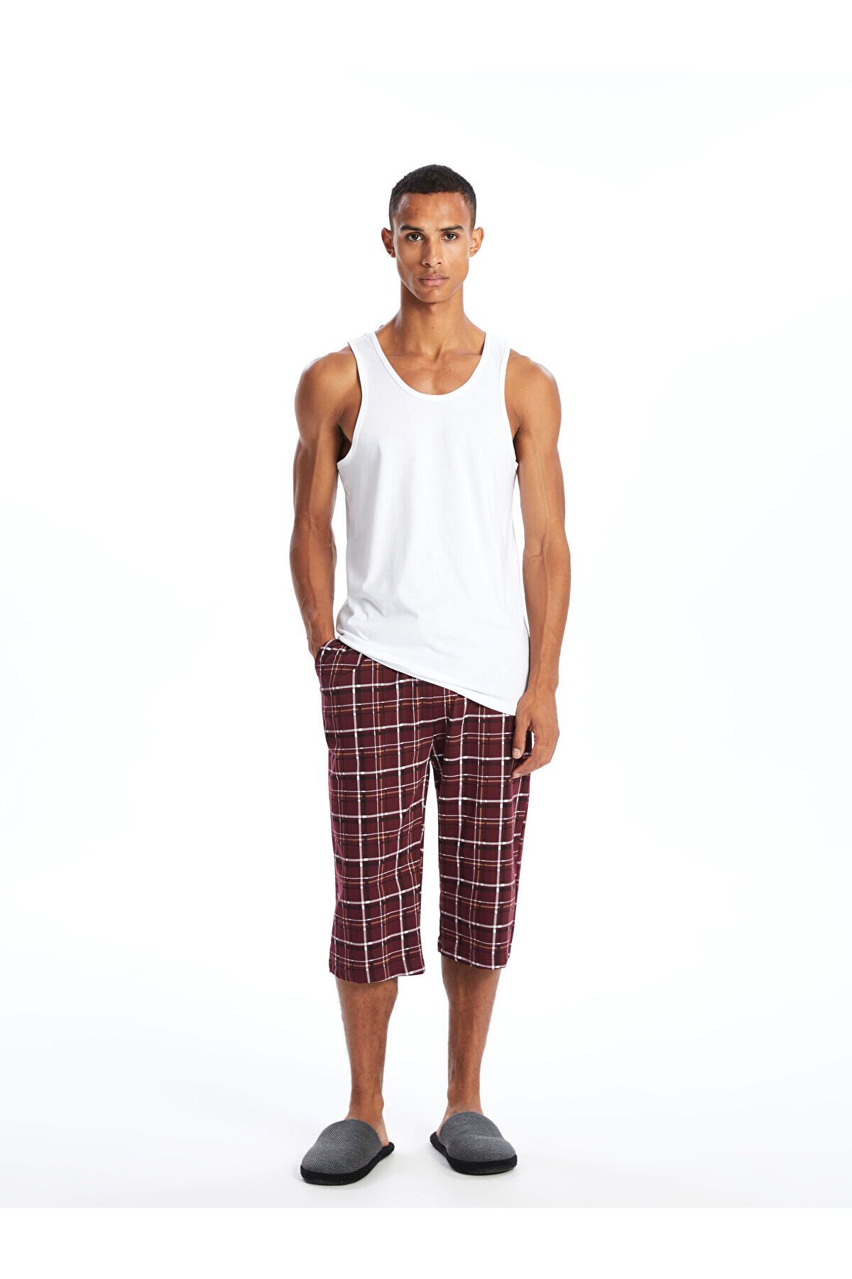 LC Waikiki Standart Kalıp Ekose Erkek Pijama Alt Şort