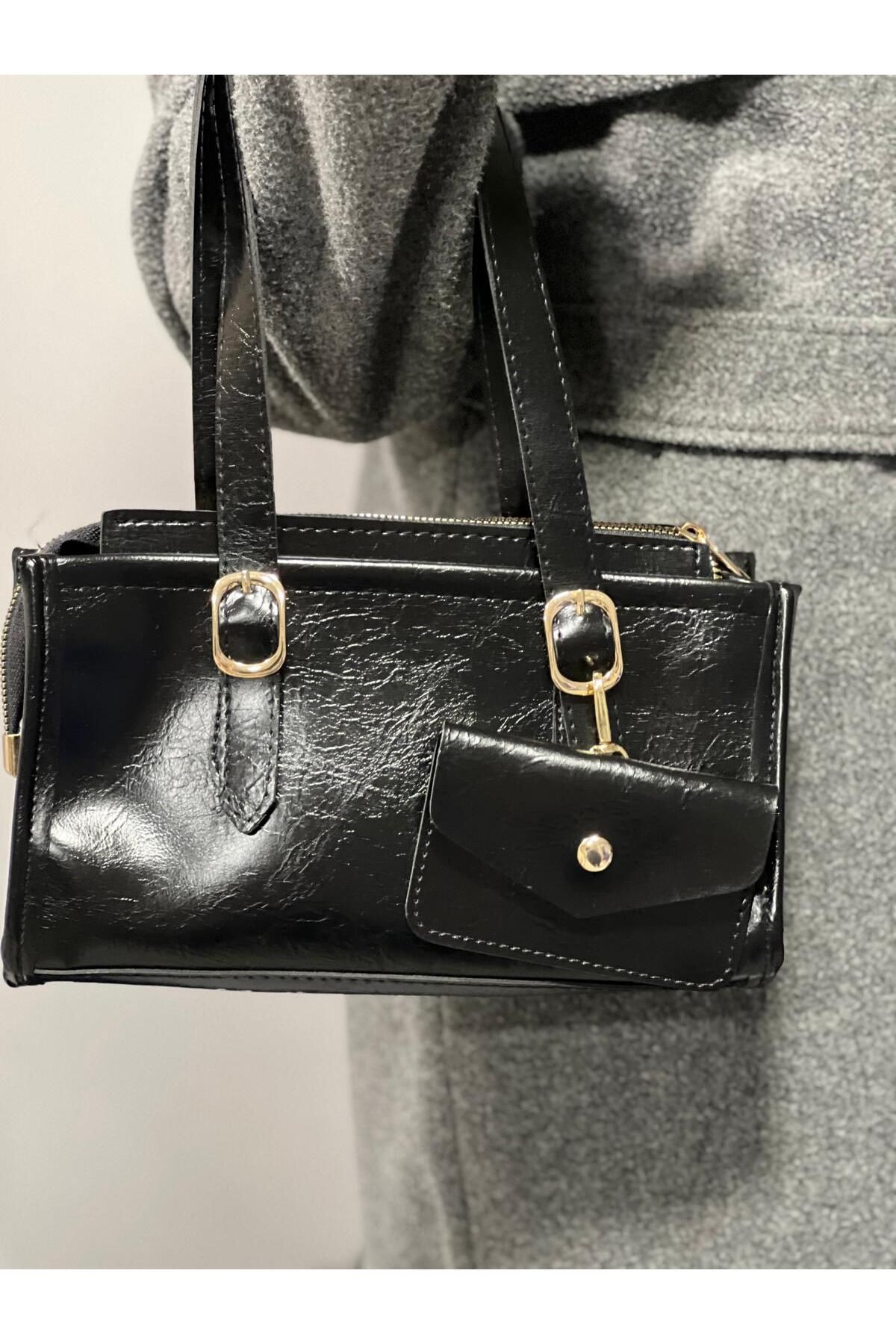 ST Bags Kadın Siyah Yeni Sezon Şık Tasarım El Ve Omuz Çantası
