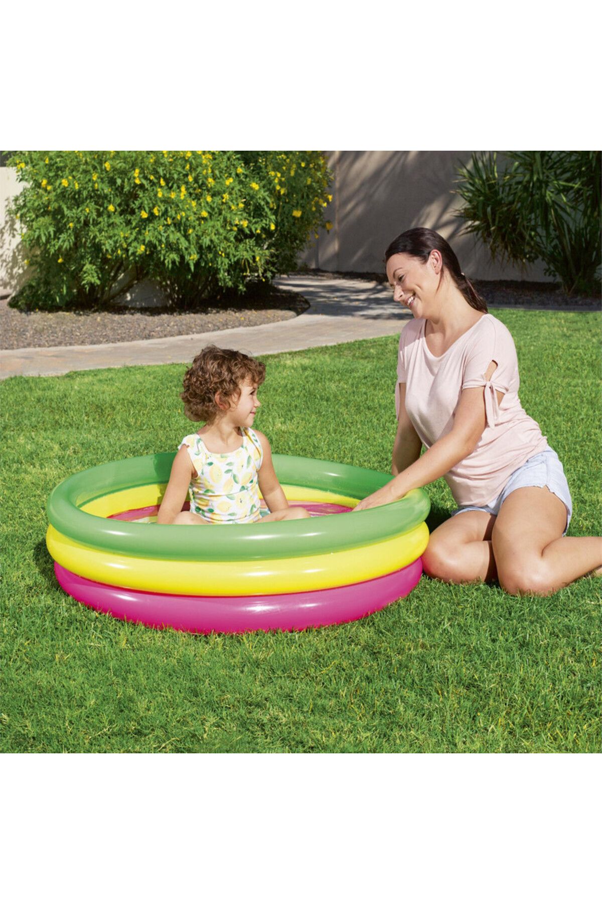 BESTWAY-3-Layer Colorful Inflatable Pool with Inflatable Base 102X25 cm - 26-51104 4