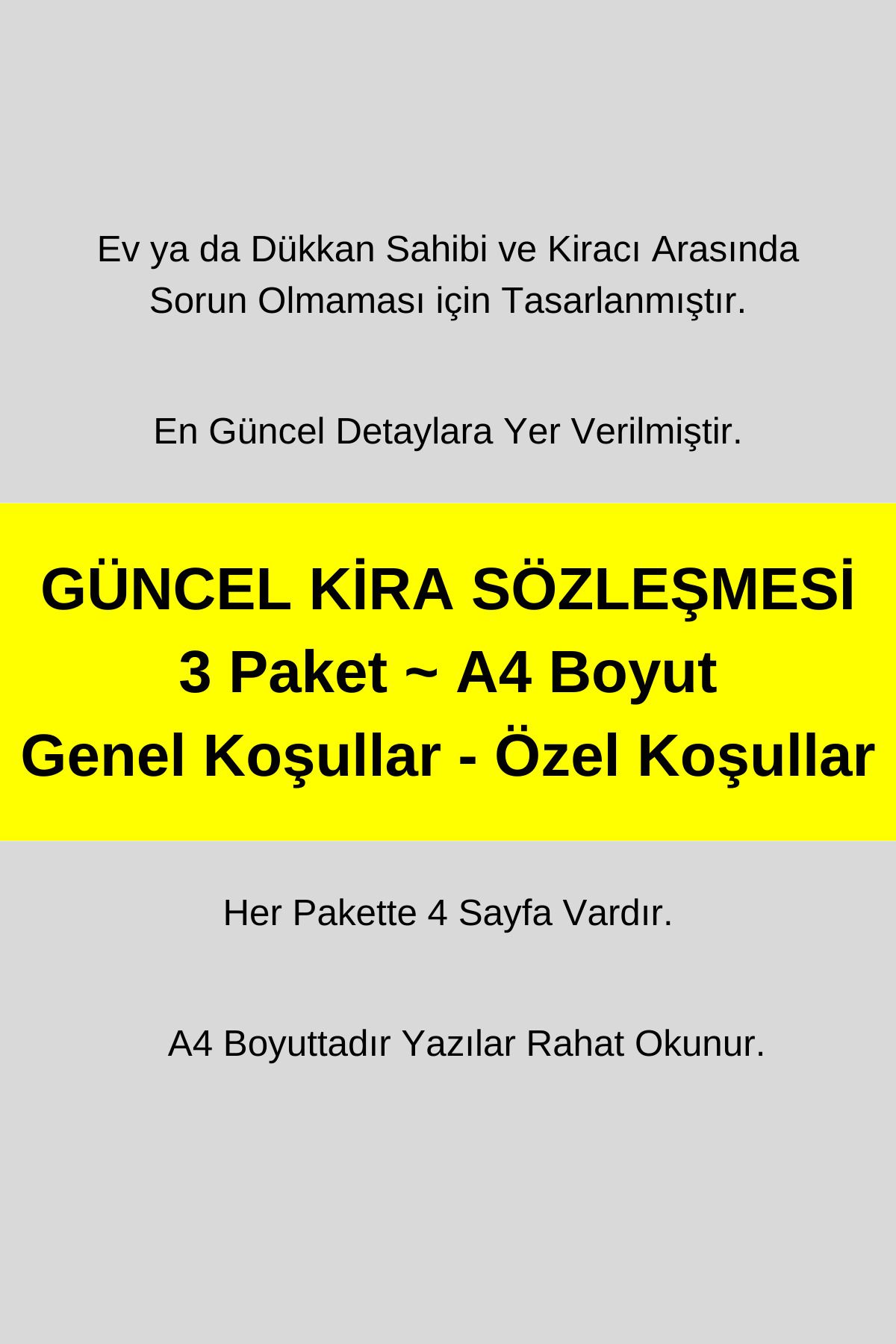 Organik Yolda 3 Paket, Güncel Detaylı, Kira Sözleşmesi.