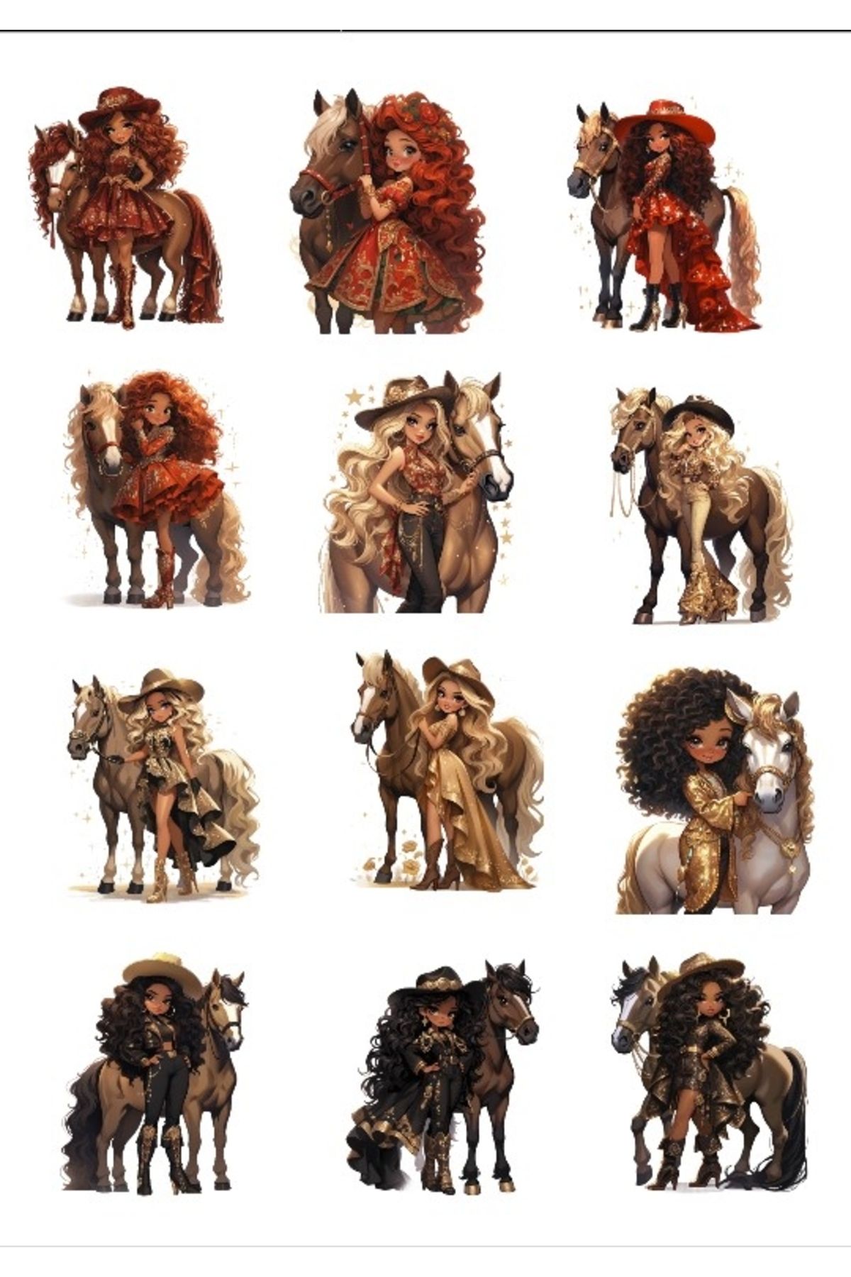 Reysa Tasarım Kovboy Kız Sticker Set