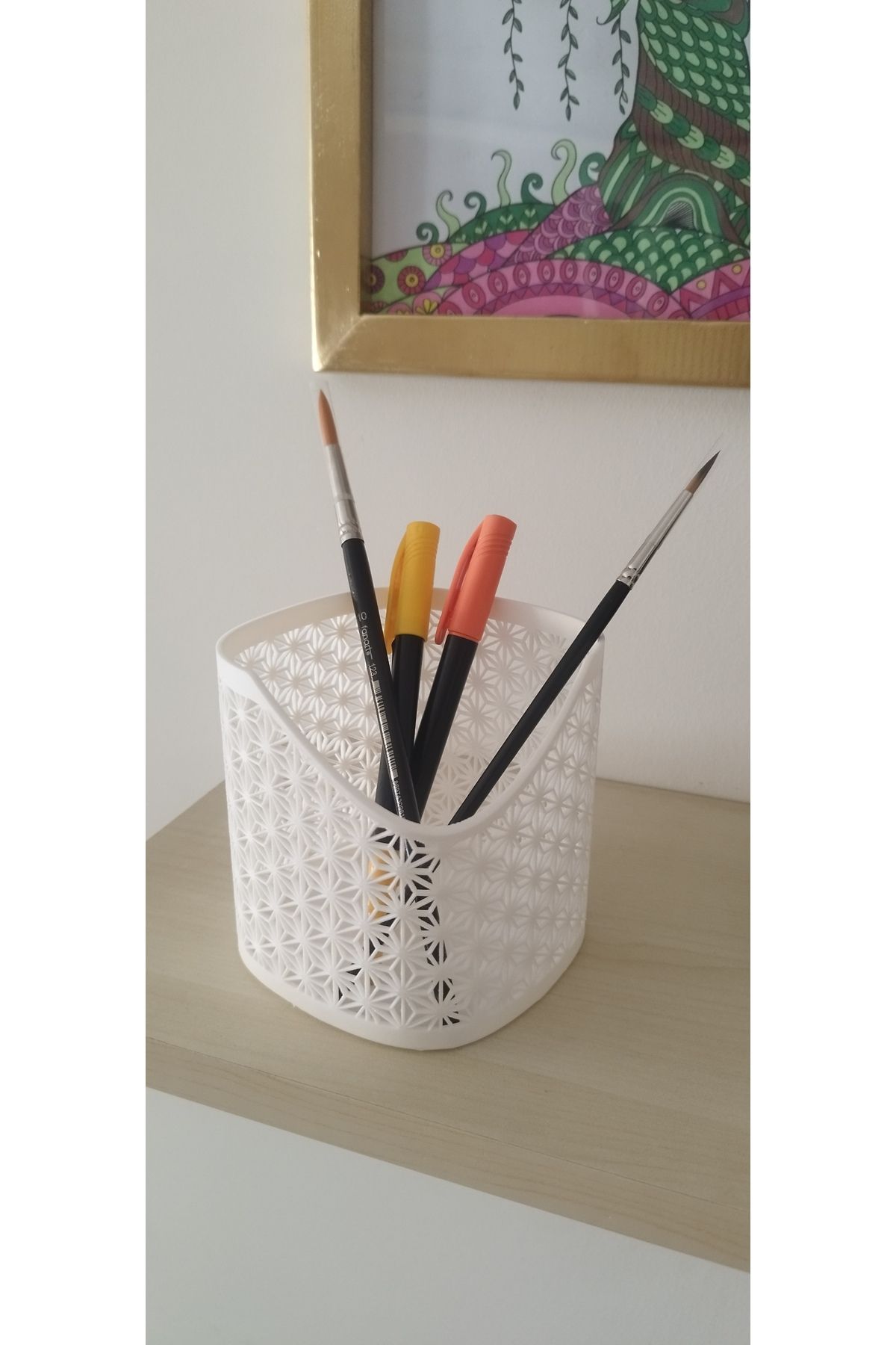 KLC Tasarım Dekoratif Desenli 3D Kalemlik | 8 x 8 cm | PLA Malzeme