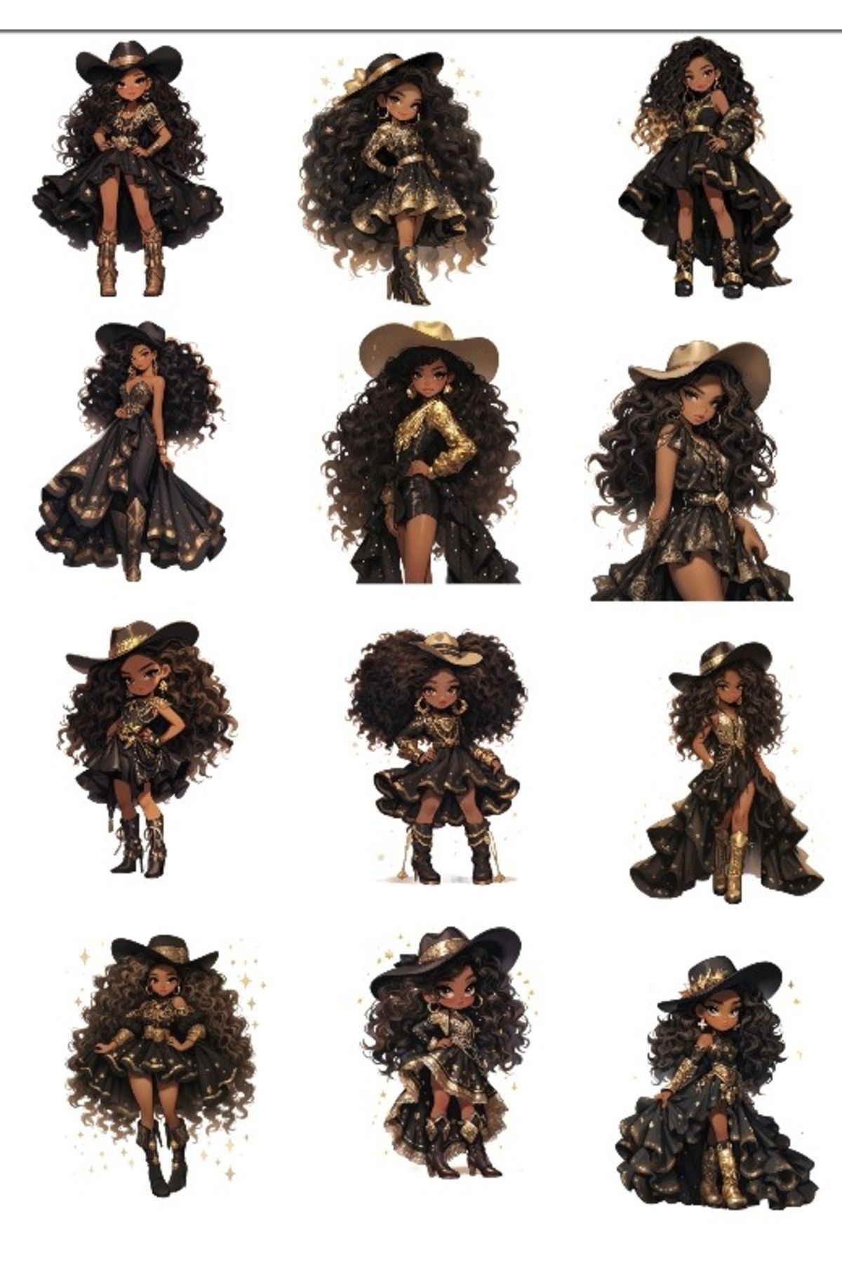 Reysa Tasarım Kovboy Kız Sticker Set