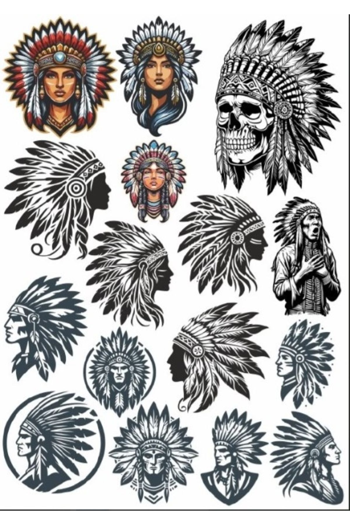 Reysa Tasarım Apache Kızılderili Sticker Set