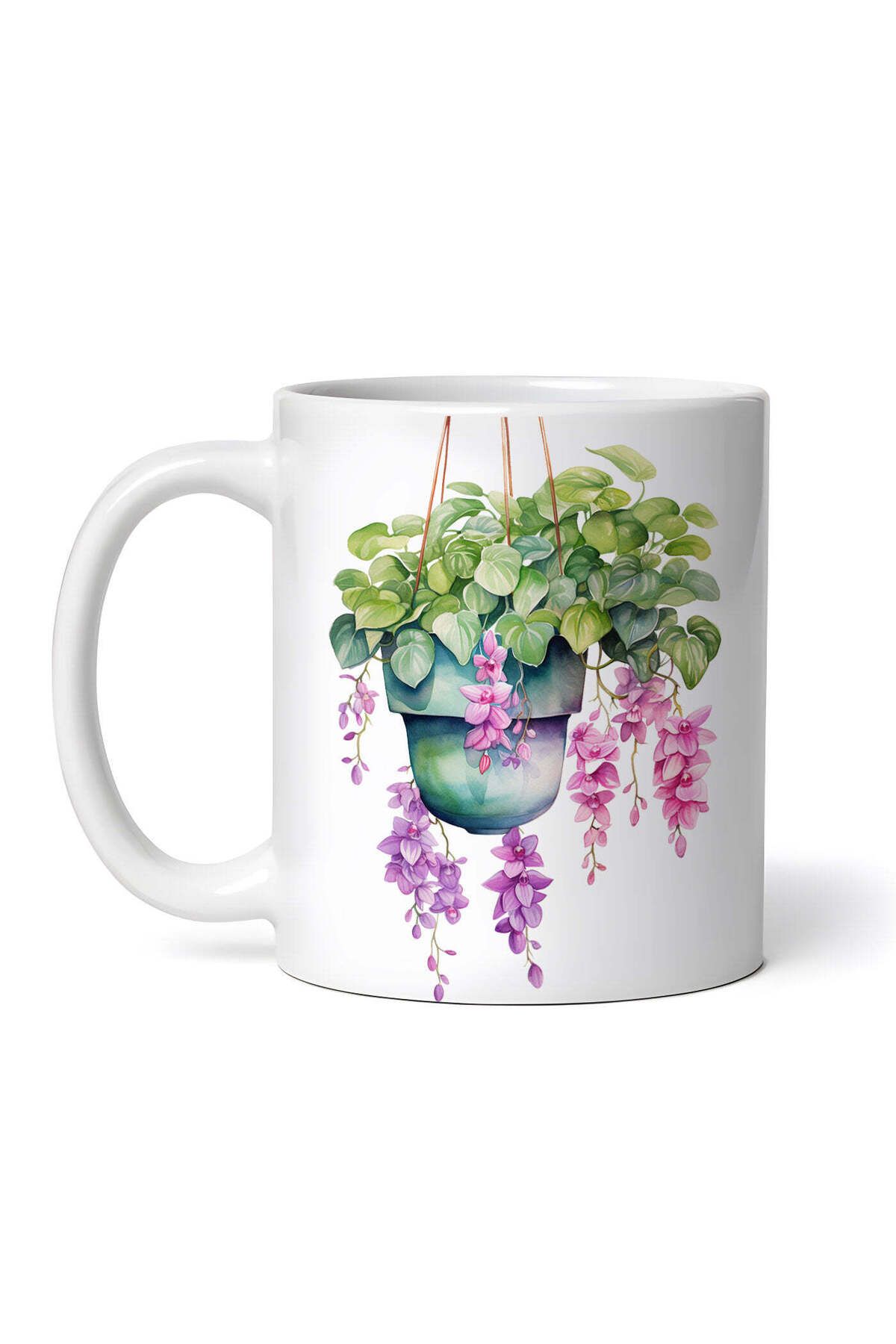 OEM Cană Albă Personalizată, Ghiveci Suspendat Cu Orhidee Roz, Inovatix . 330ml - One Size