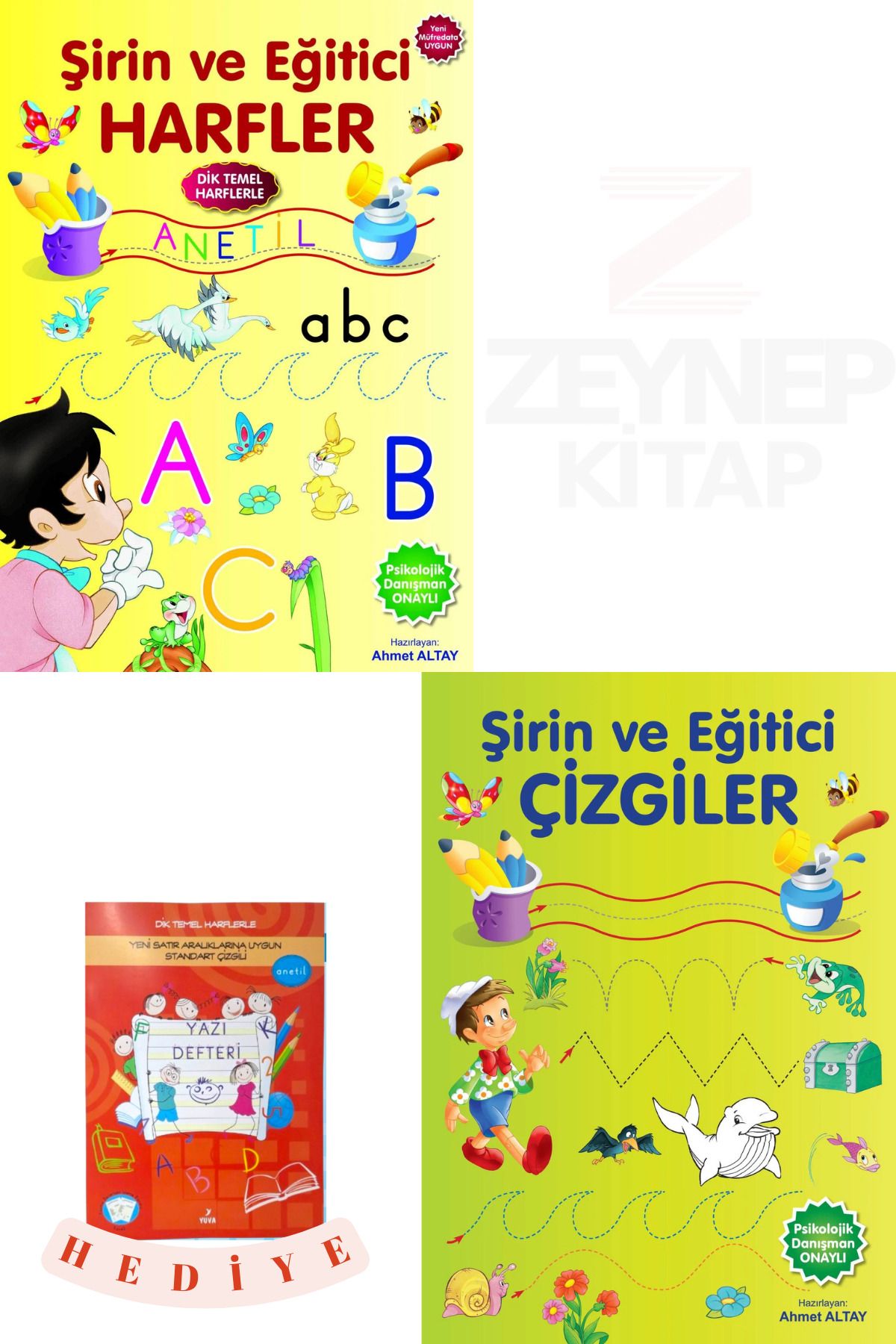 Parıltı Yayınları Şirin ve Eğitici Harfler - Şirin ve Eğitici Çizgiler 2 Kitap Set(Büyük Boy Kırmızı Yazı Defteri)