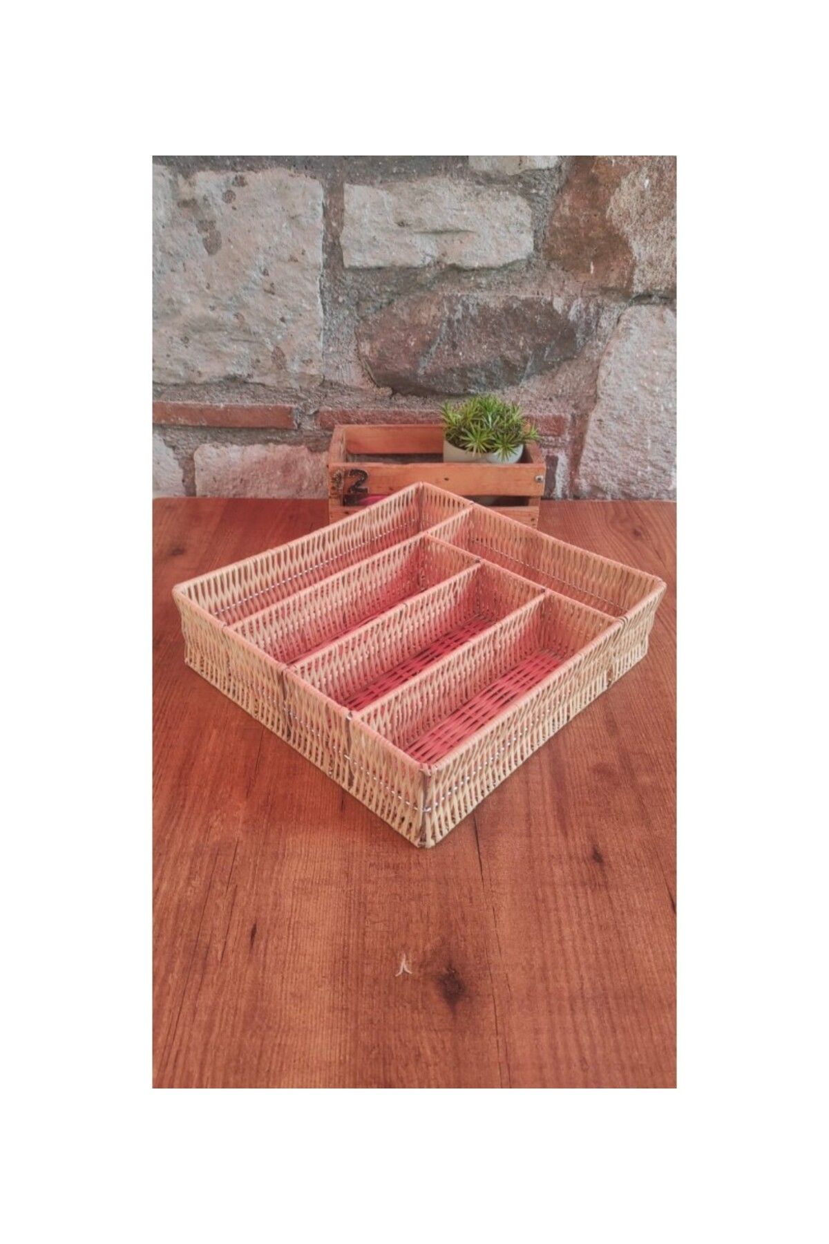 HOMEARTHS Çekmece İçi Bölmeli Bambu Kaşıklık Çatal Bıçaklık Düzenleyici 30X32X7