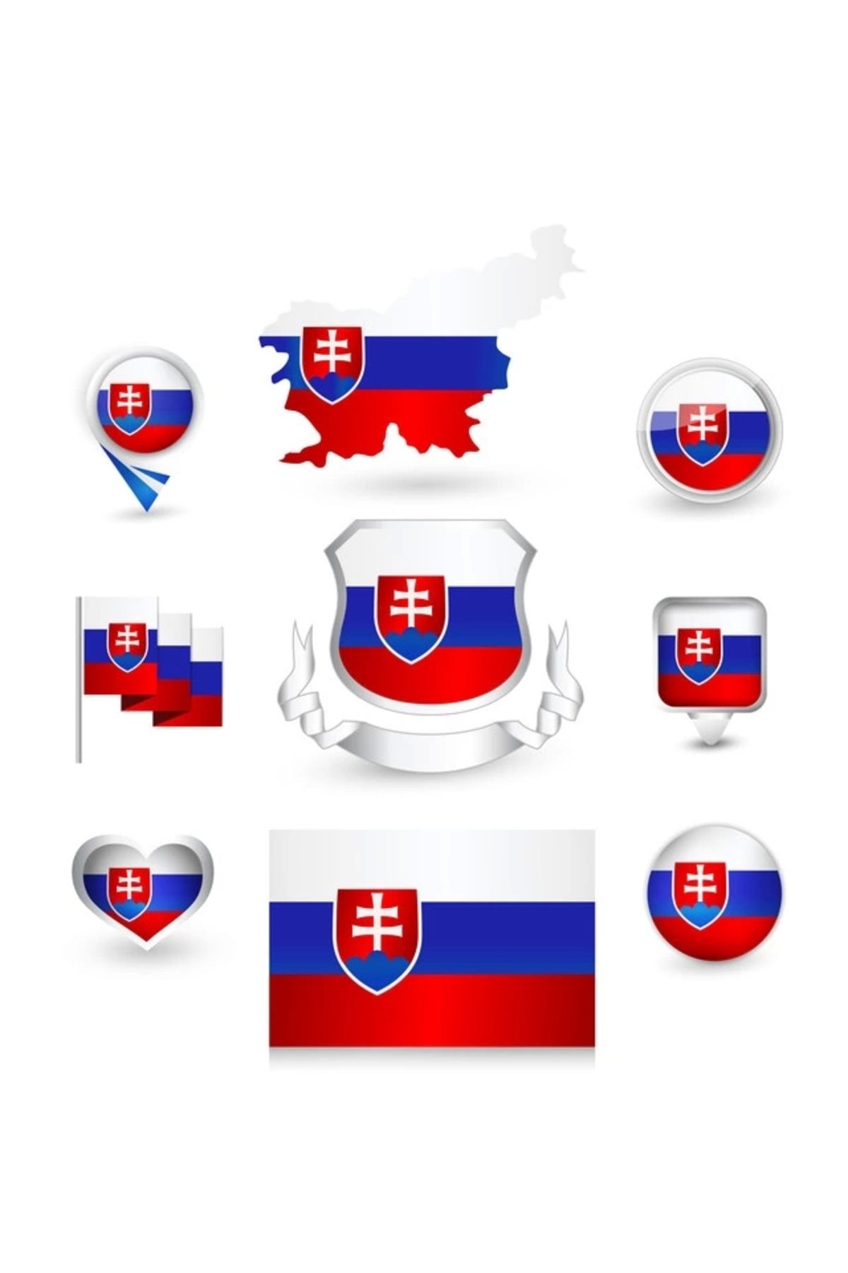 Reysa Tasarım Slovak Cumhuriyeti Sticker Set