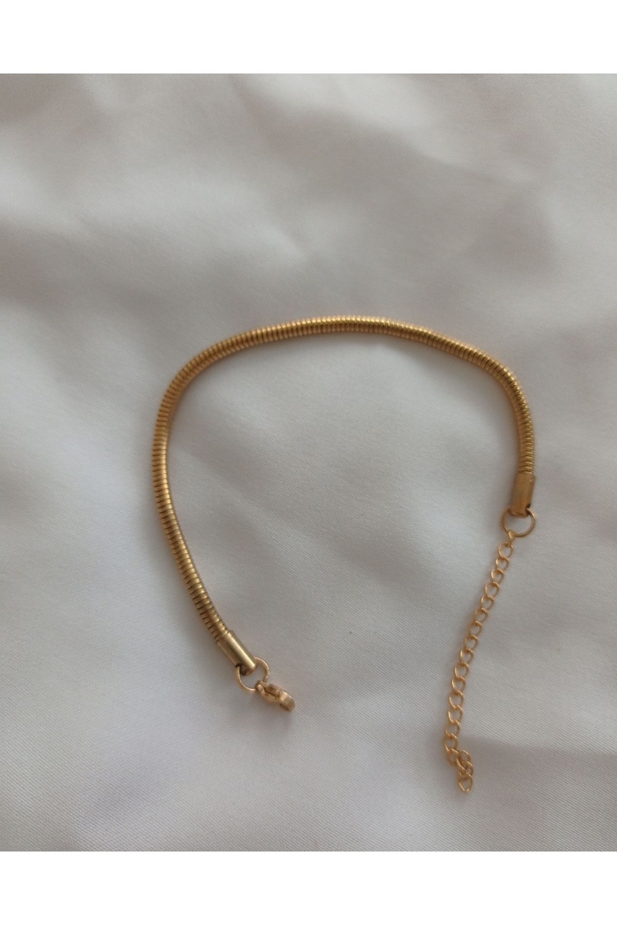 Lal Altın Renk Unisex Snake Zincir (4 mm) Çelik Bileklik