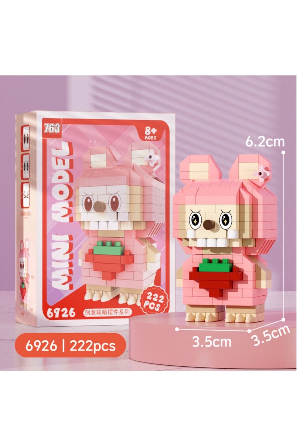 Kaptan Mavi-Labubu Bricks Building Blocks Figure Toy Heart Patterned 1