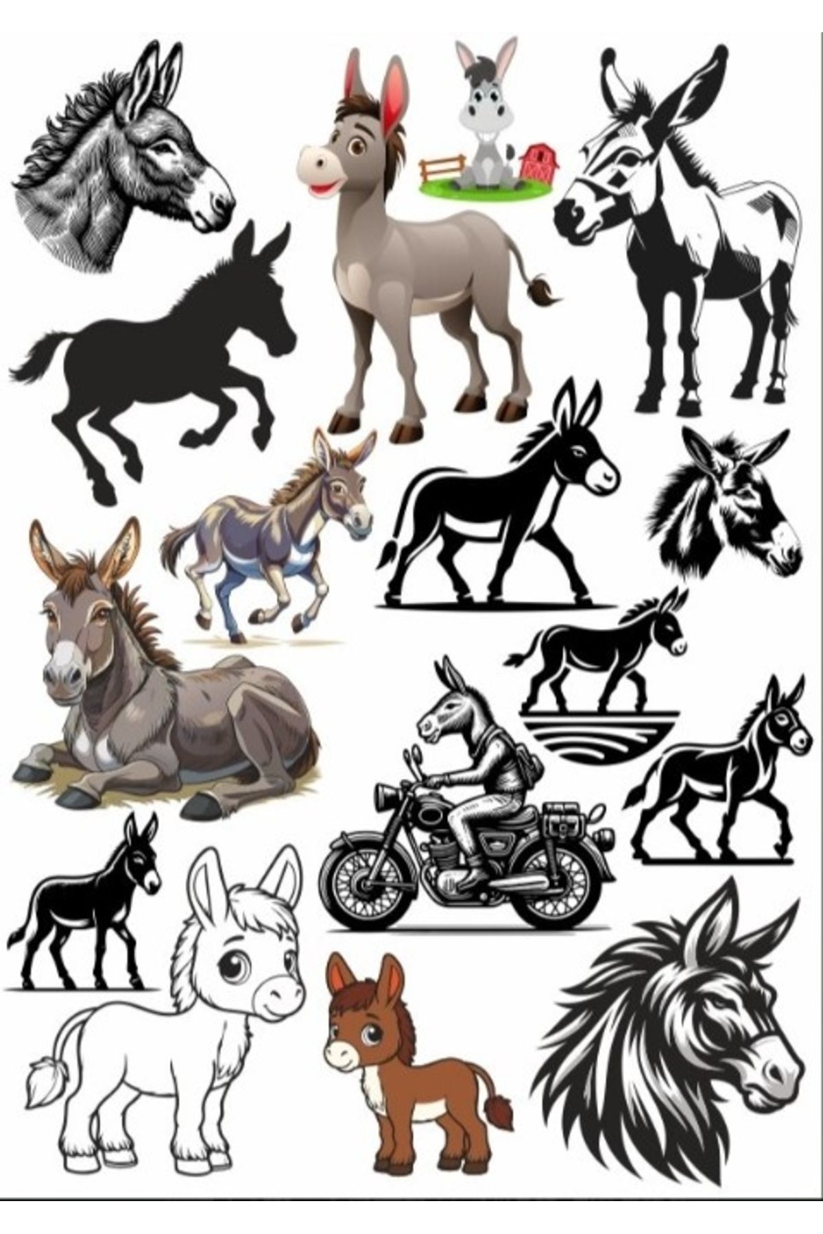 Reysa Tasarım Eşşek Sticker SEt