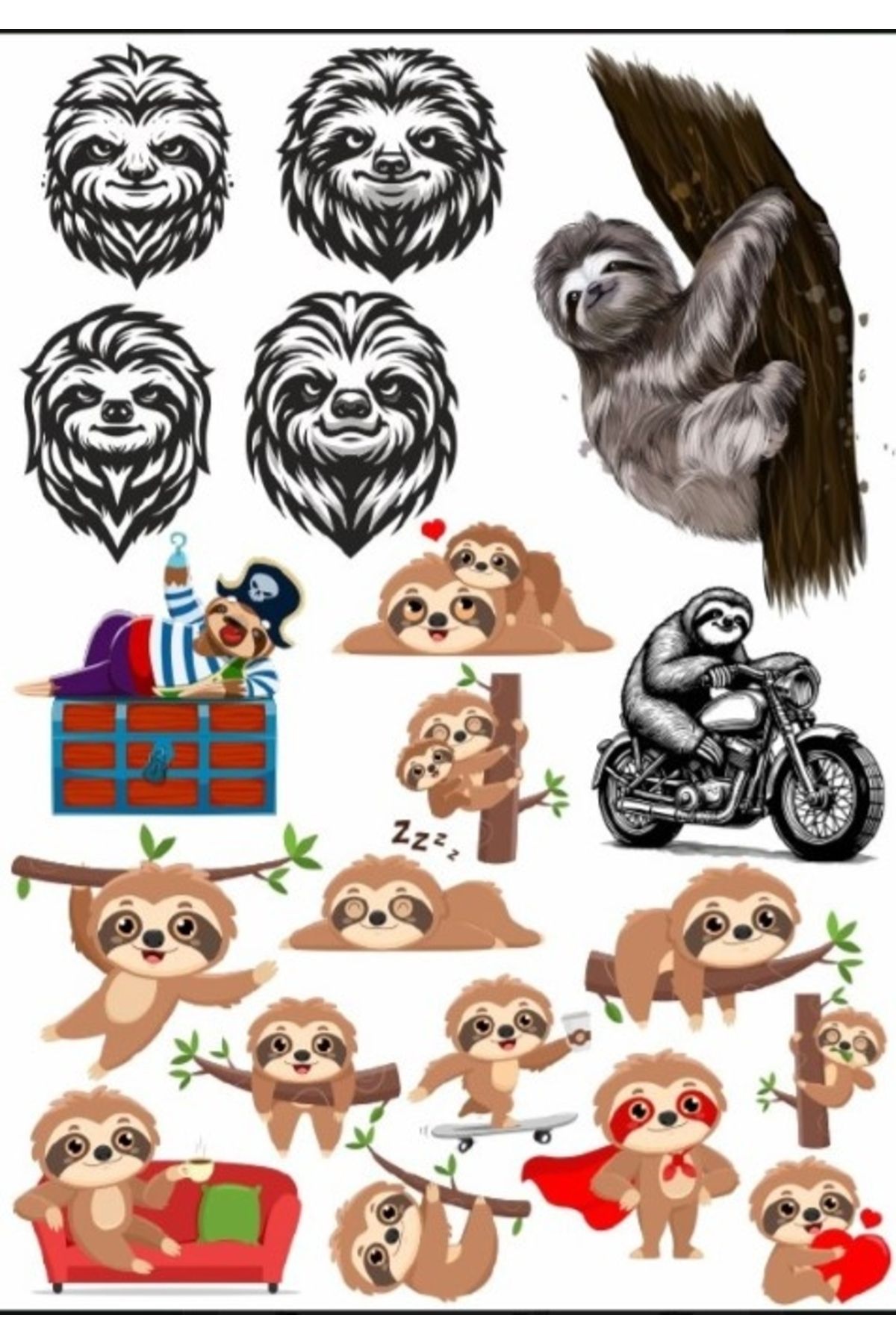 Reysa Tasarım Tembel Hahyvan Sticker SEt