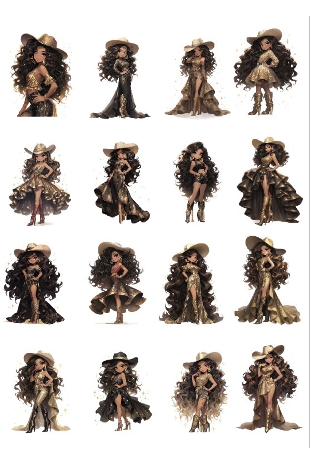Reysa Tasarım Kovboy Kız Sticker Set