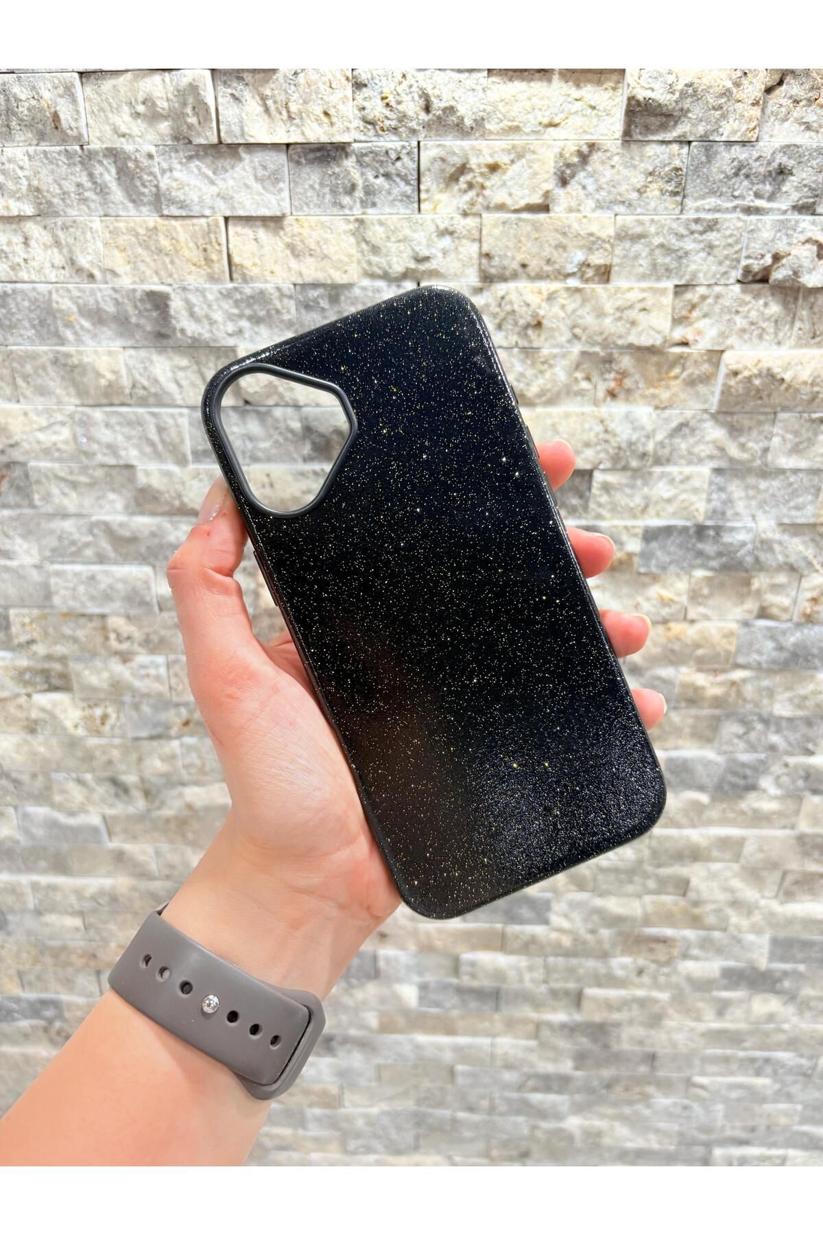 Store Iphone 16 Plus Uyumlu Simli ve Siyah Renkli MagSafe Özellikli Orijinal Kılıf