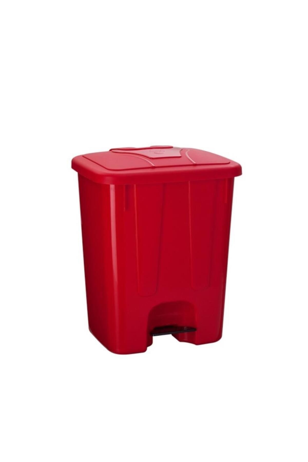 Omnipazar SY-4255 40 lt Köşeli Pedallı Plastik Çöp Kovası (İç Kovasız)