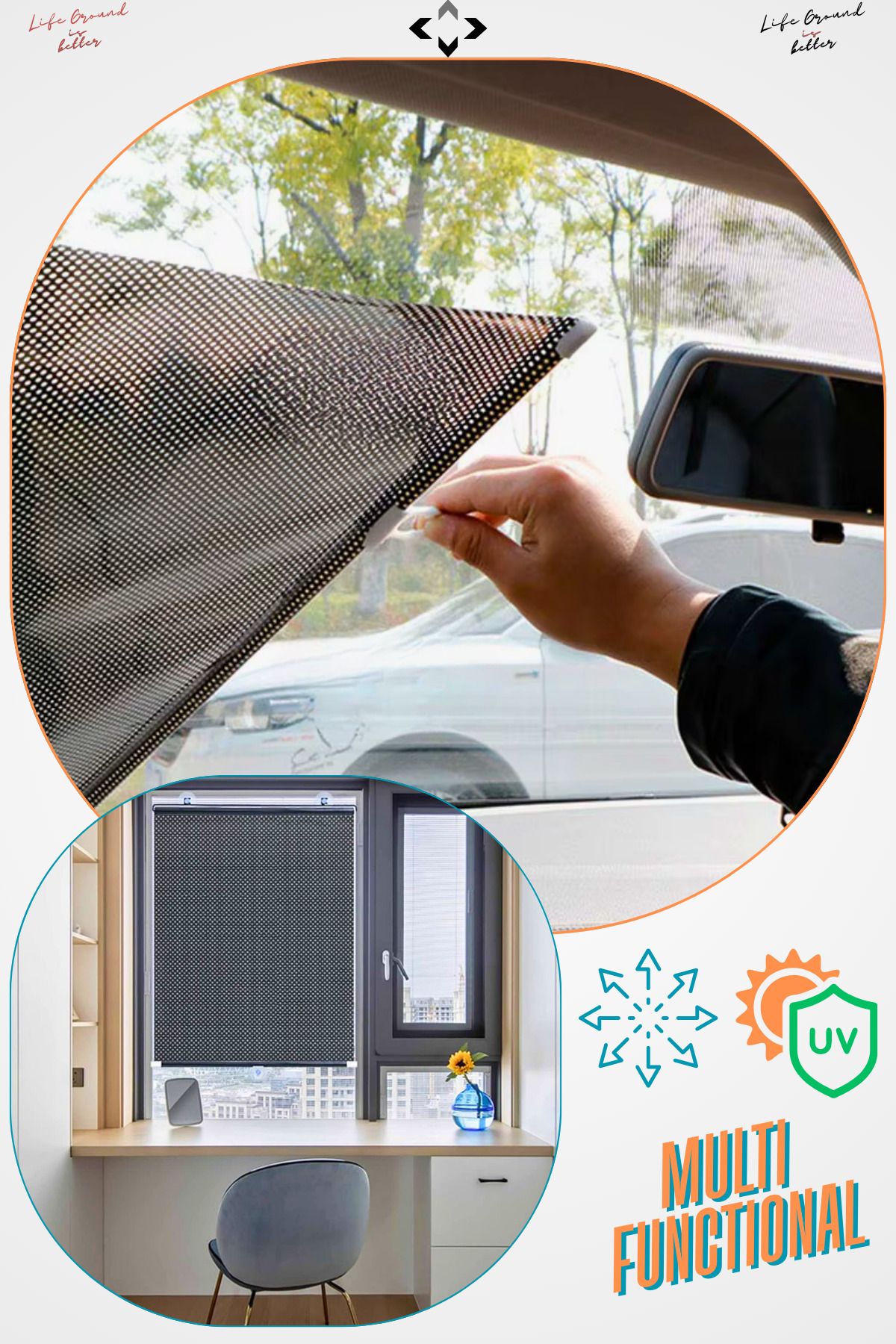 Multifunctional Çek-bırak Açılır Kapanır Portatif Oto Ev Güneşlik Vantuzlu Kaliteli Cam Filmi