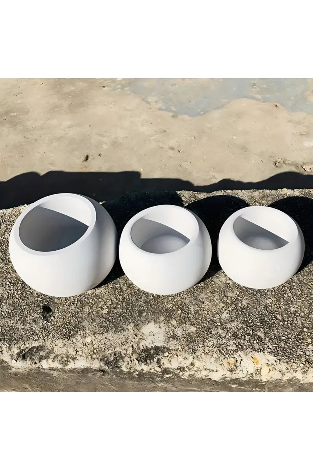 MD HOME ART 3 Adet Yuvarlak Çiçek Saksı