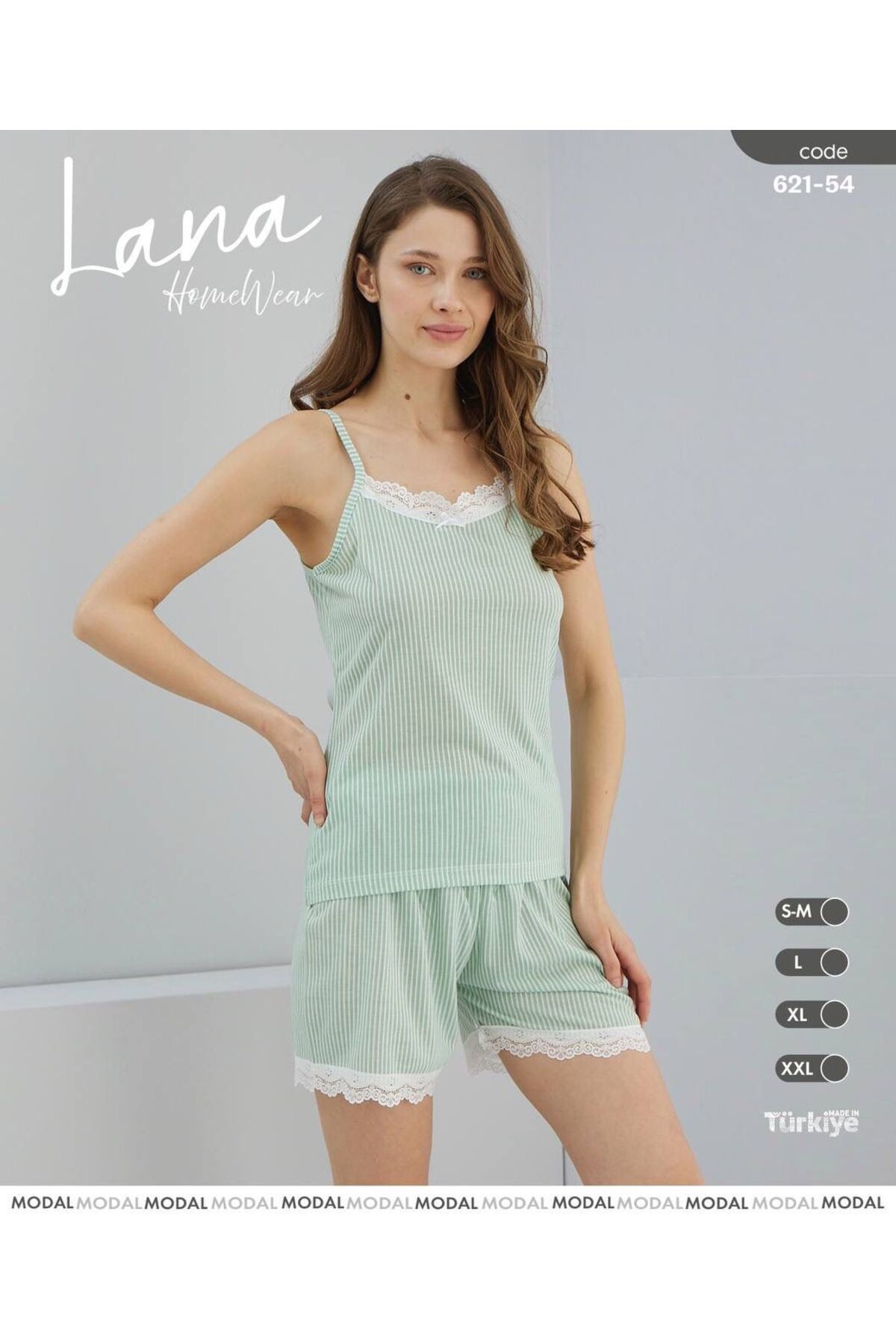 Snowdrop Dantel Detaylı İp Askılı Şortlu Takım