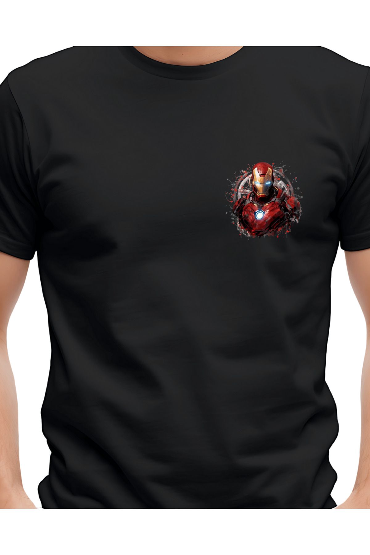 Ebiidesign Iron Man Portre Tasarımlı Baskılı T-Shirt