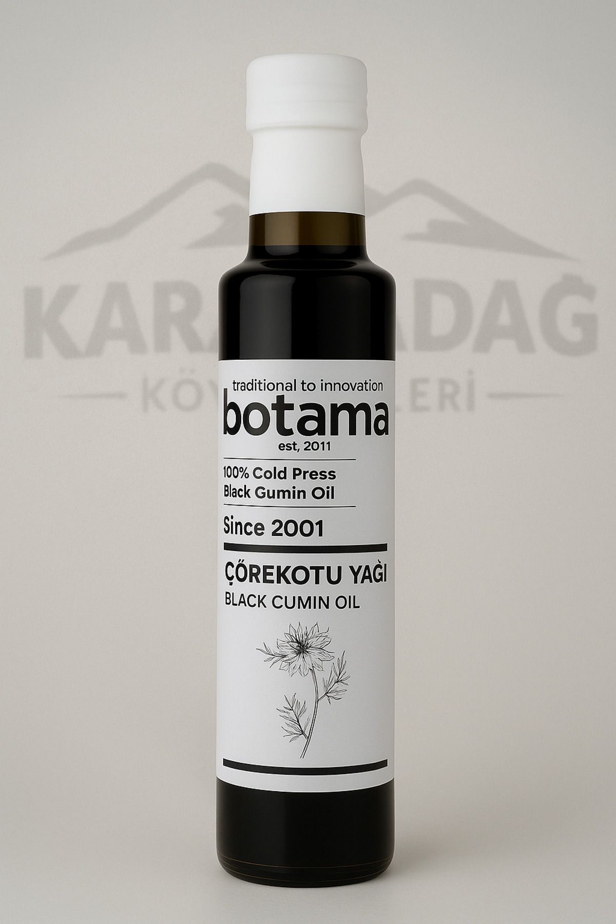 karacadağ Botama Çörekotu Yağı 250 ml - Soğuk Sıkım %100 Saf Yağ - Doğal Takviye