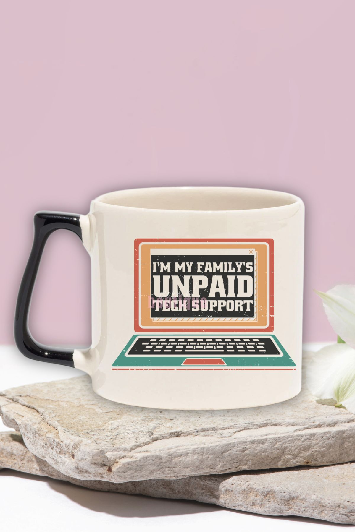 qoeuyl boutique Unpaid Tech Support 2 Baskılı Yazılımcı Doğum Günü Hediye Siyah Kulplu Kupa Bardak