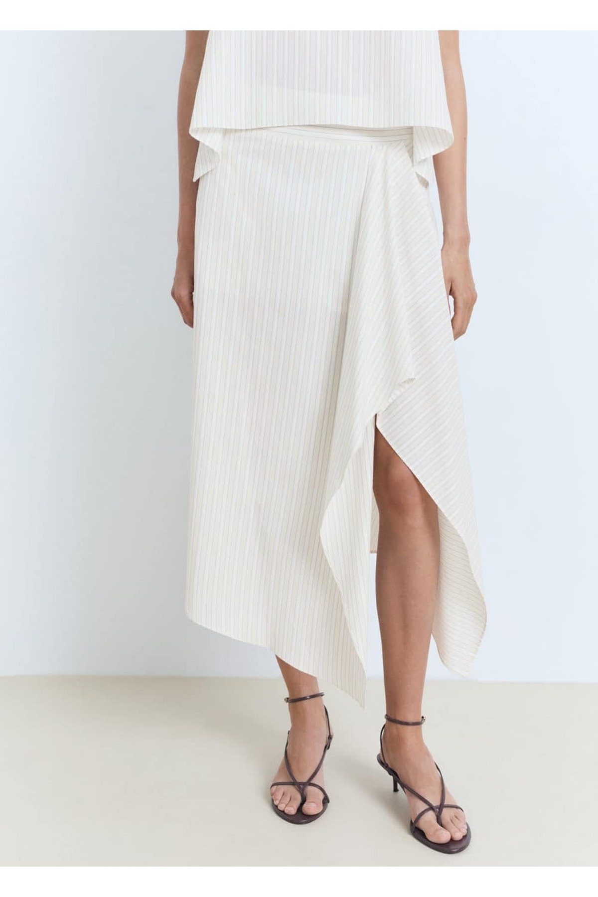 Çizgili asimetrik etek