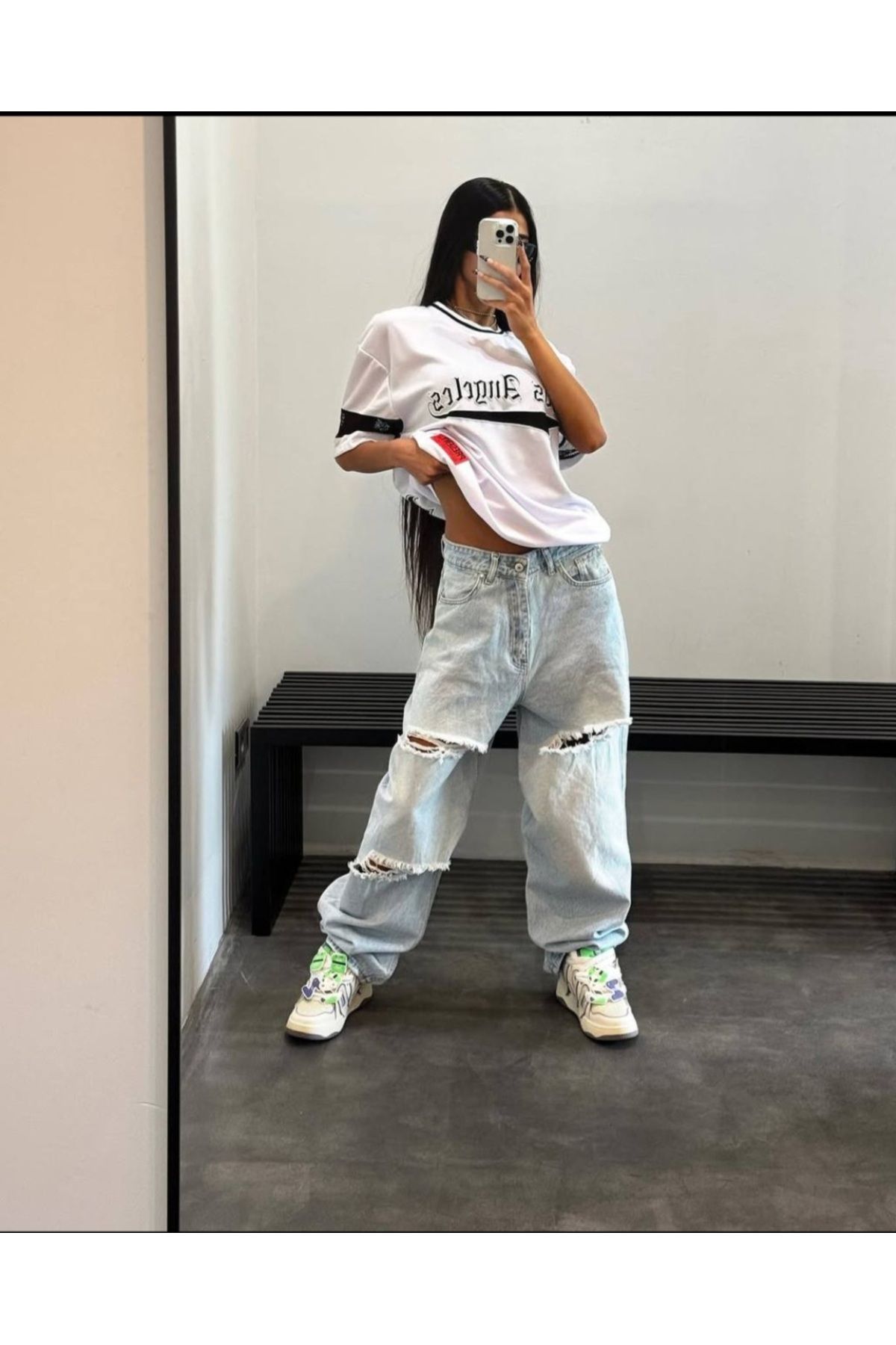 Light Oversize Beyaz T-Shirt – Los Angeles Baskılı