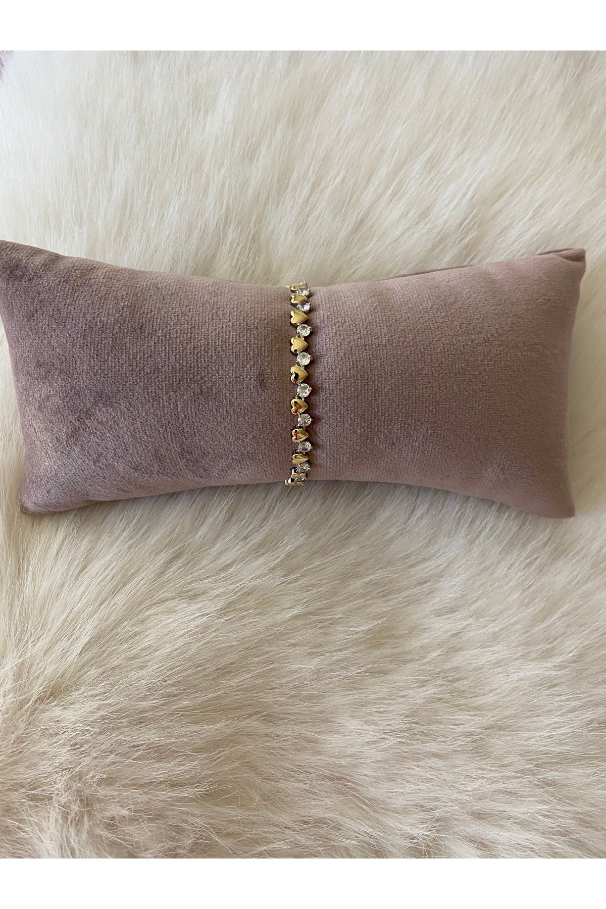 MODEL Silver ve gold detaylı kalpli bileklik