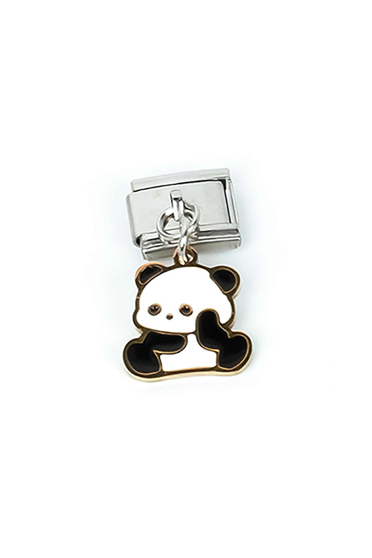 yfhobi Çelik İtalyan Bileklik Charmı, 1 Adet Panda Model Çelik Charm, 1.Kalite Kararmaz