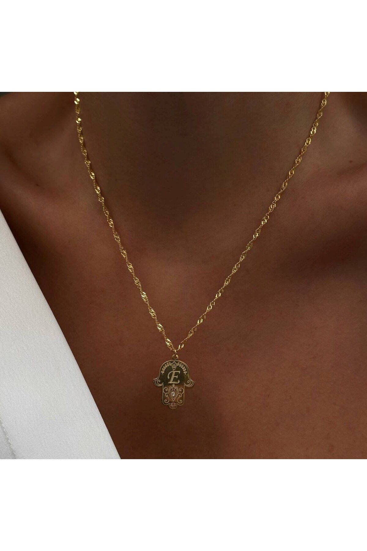 beonejewelry HARFLİ FATMA ANA ELİ KOLYE | 925 GÜMÜŞ