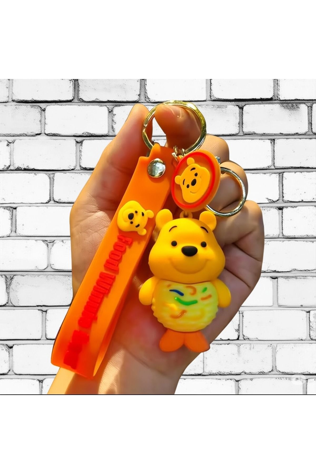 Mimi Aksesuar 3D Lüks Büyük Boy (Winnie The Pooh) Silikon Anahtarlık Çanta Aksesuarı Süsü