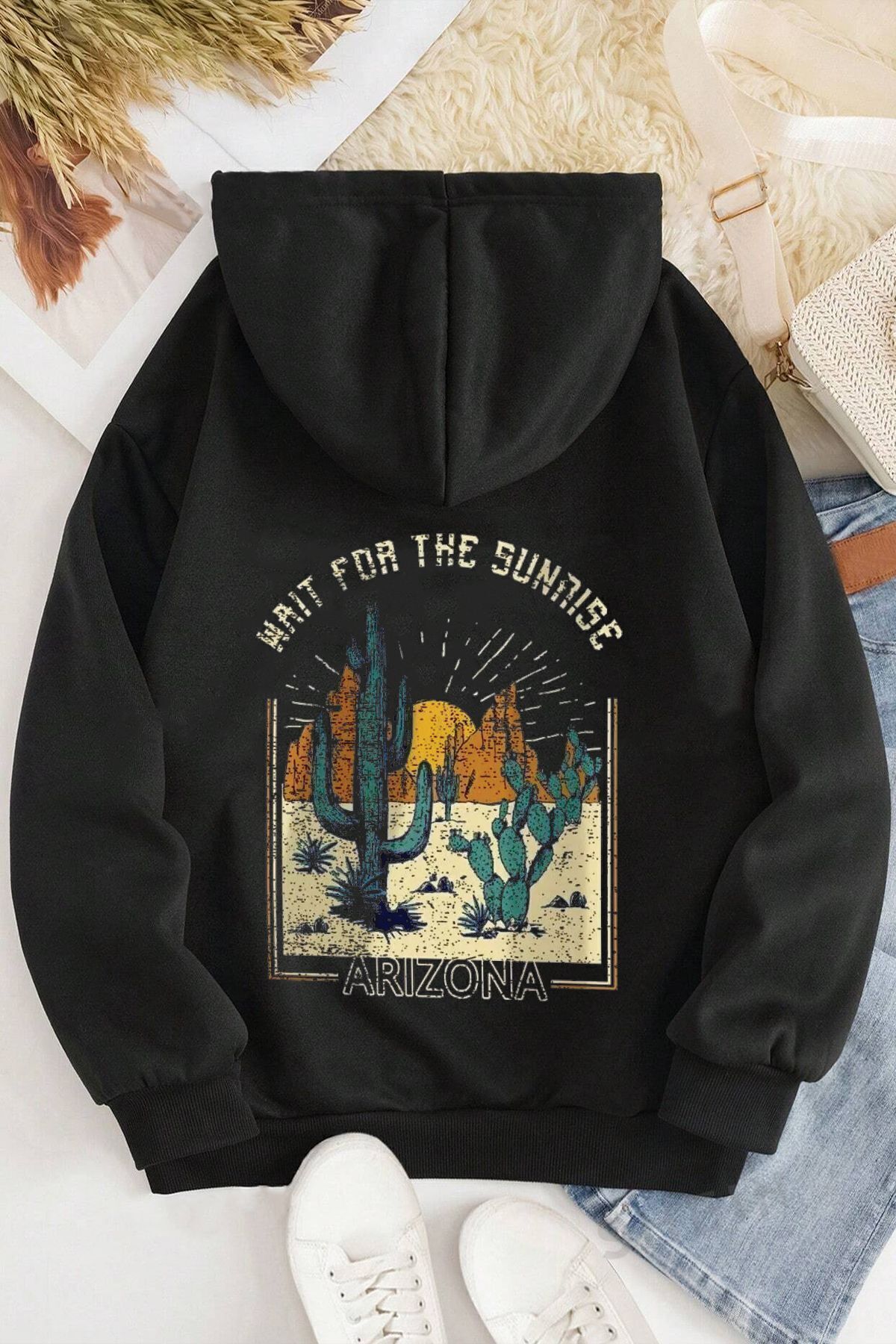ModaSphere Arizona Baskılı Oversize Sweatshirt