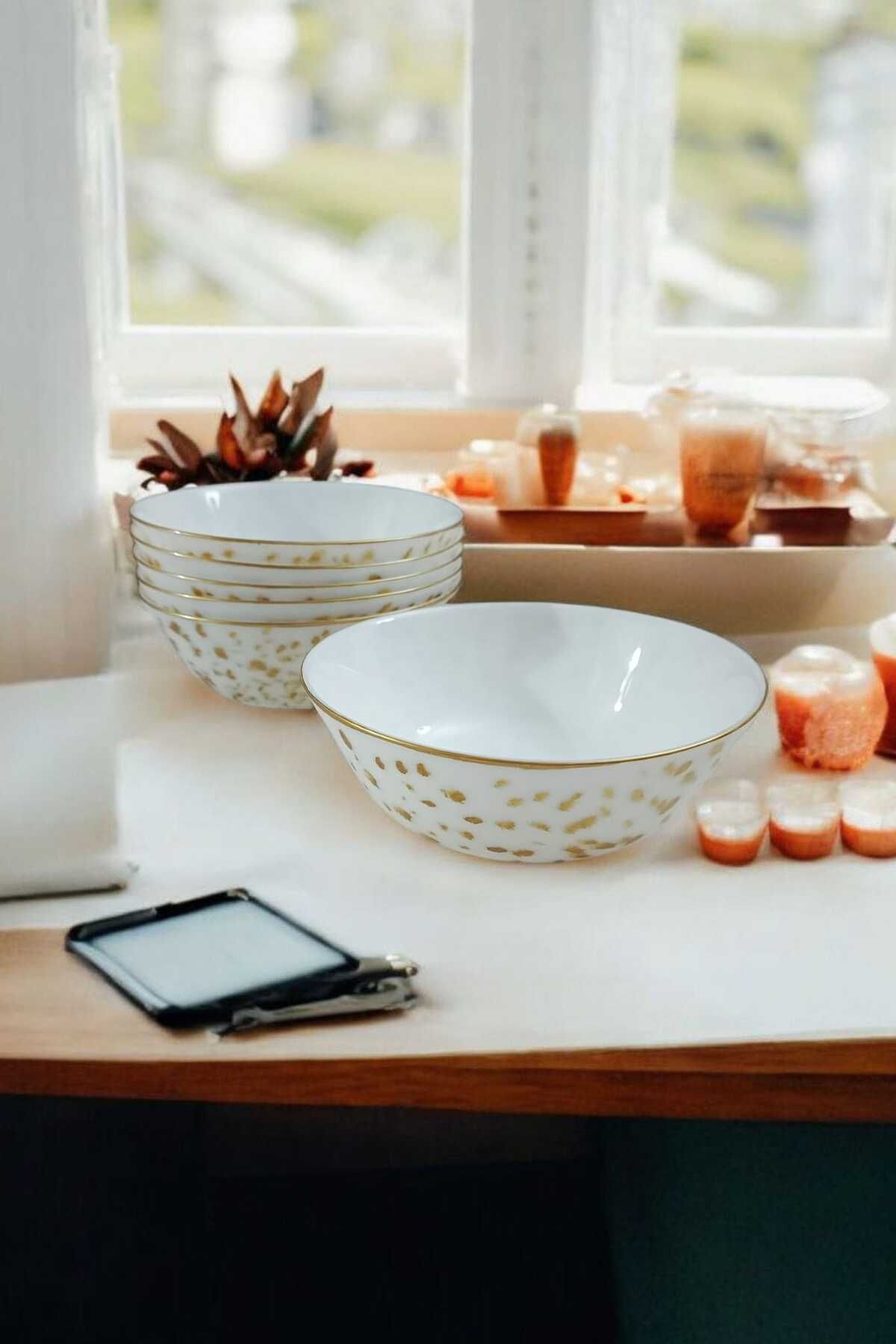 IKEA Oftast Yaldızlı Benekli 6 Kişilik Kase 15 cm