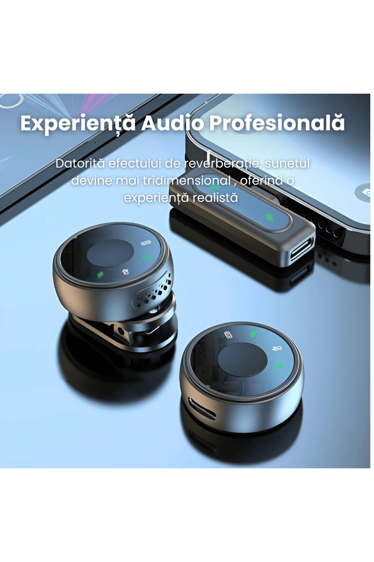 HASEPE-Set of 2 Wireless Lavaliere Microphones, Dual Microphone, Noise Reduction, No Delay 5
