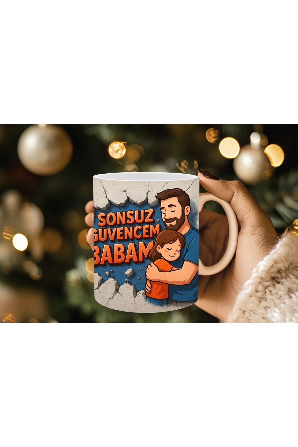 Evion Babalar Gününe Özel 3D Baskılı Kupa Bardak Mug Porselen Kupa