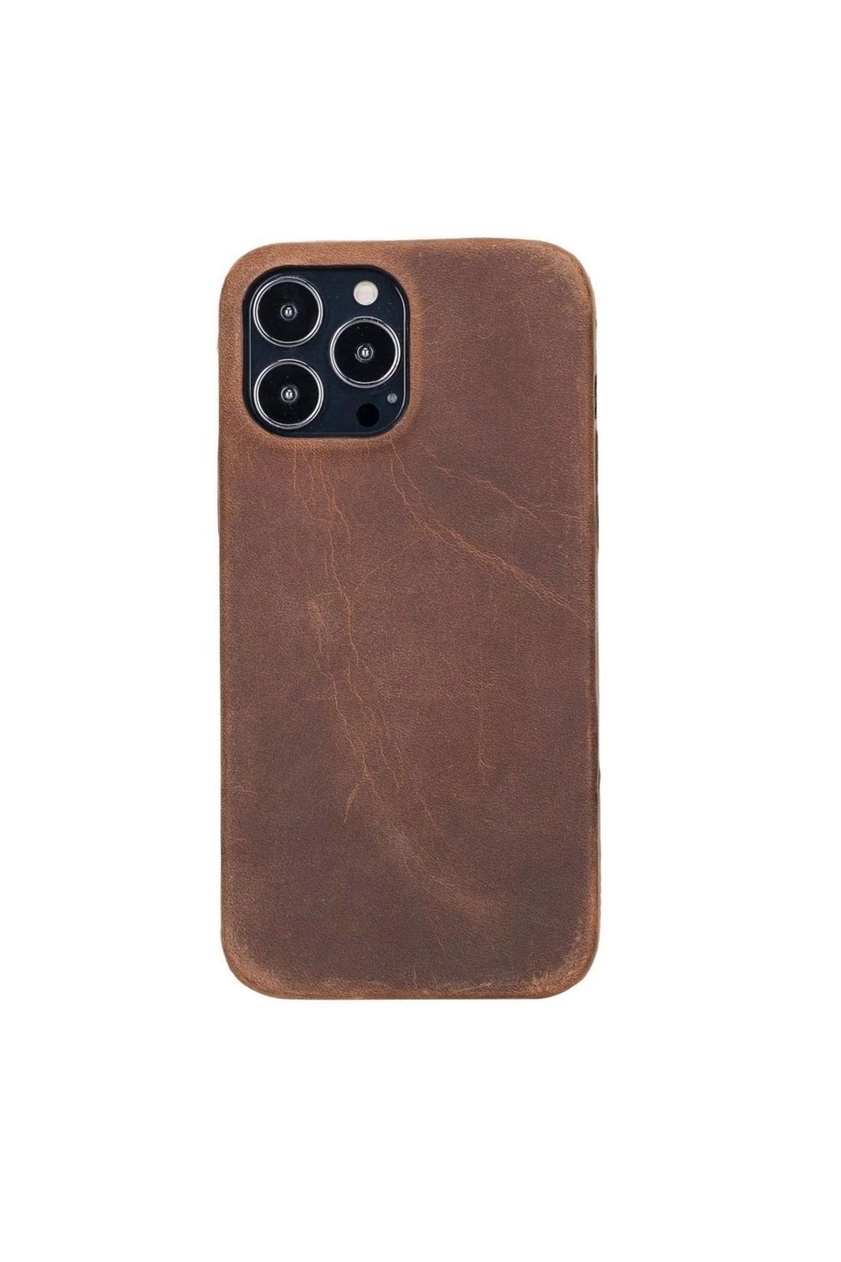 ÇAVDAR Apple iPhone 13 Pro Max Uyumlu Deri Arka Kapak ROCK G2