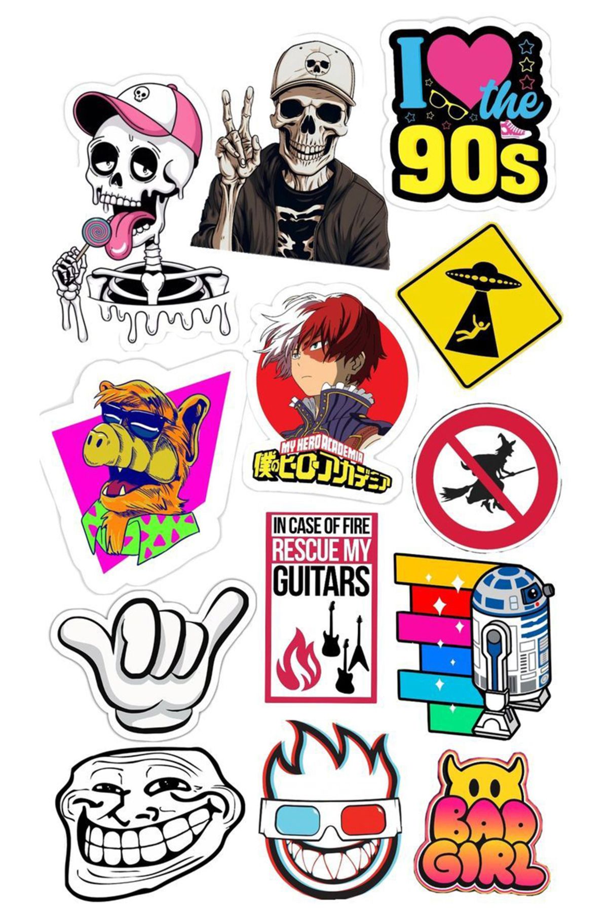 BK Design Y2K Sticker Telefon Laptop Notebook Tablet Defter Matara Stiker Etiket ST1690