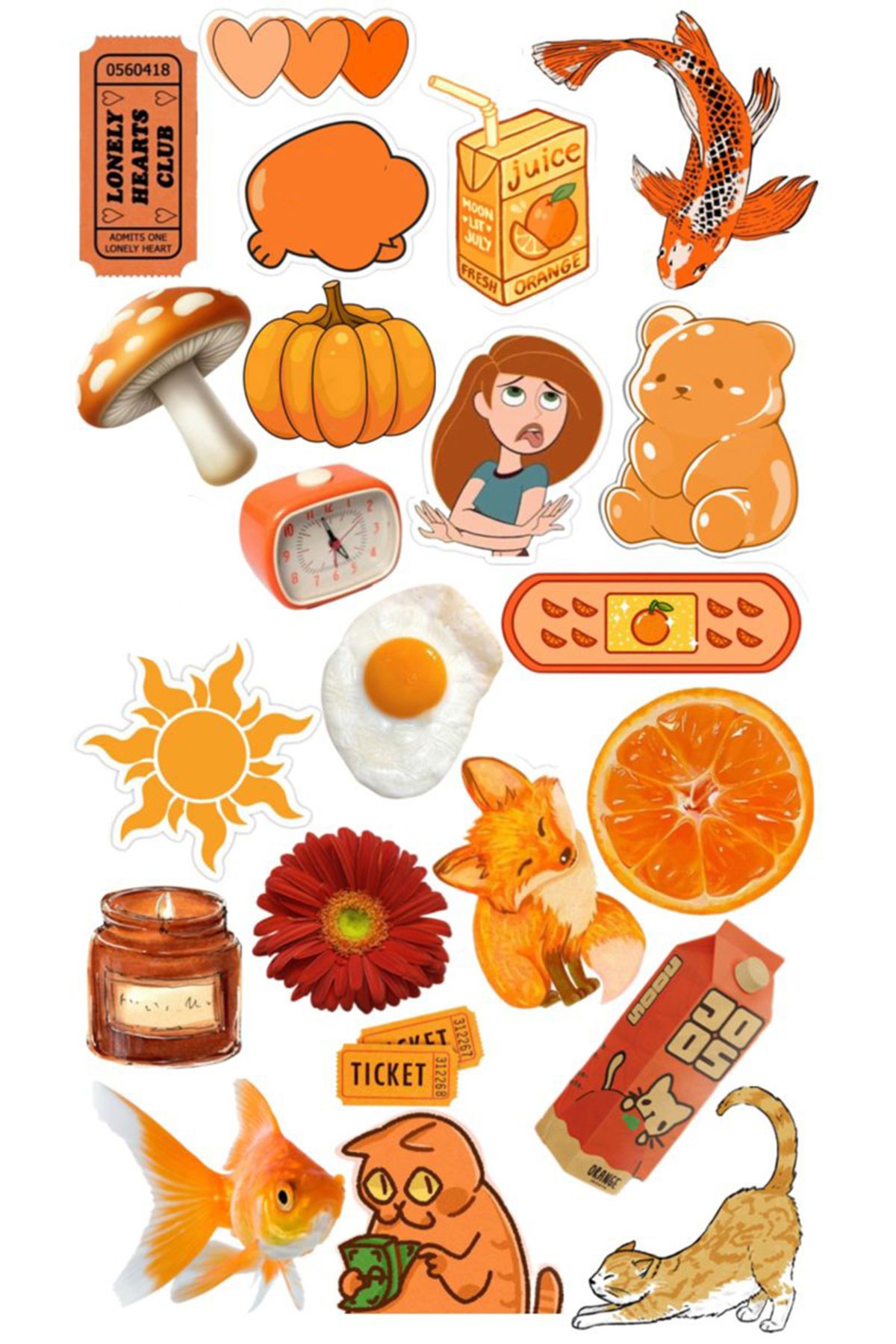 BK Design Popüler Turuncu Sticker Telefon Laptop Notebook Tablet Defter Matara Stiker Etiket ST1751