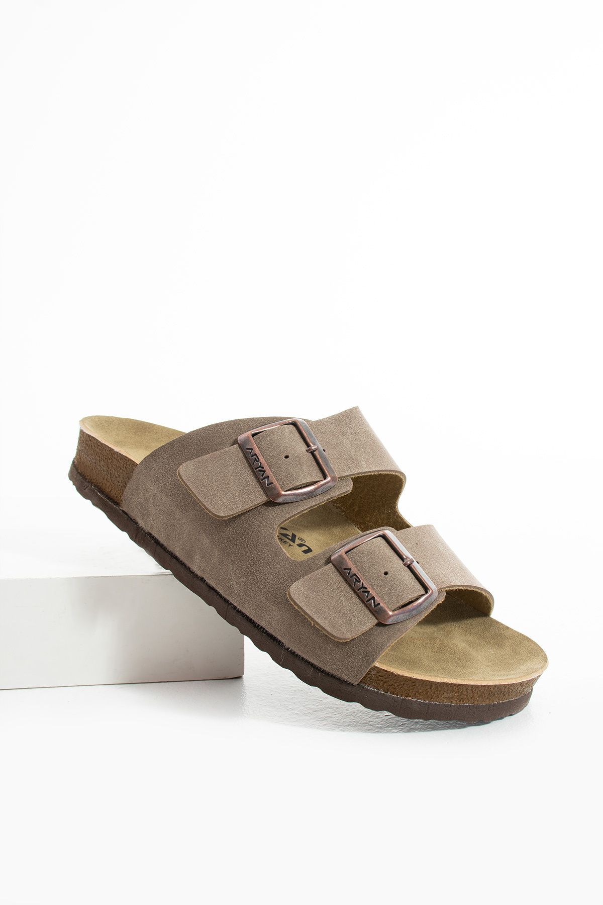 Polomia Comfort Mikanos Aryan Unisex Ortapedik Eva Taban Comfort Çift Bantlı Tokalı Günlük Rahat Sandalet Terlik
