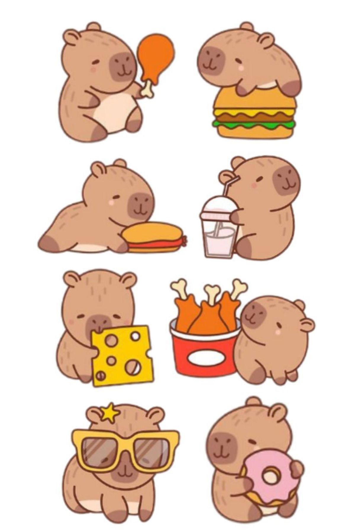 BK Design Capybara Sticker Capibara Etiket Kapibara Sticker Capibara Sticker ST1649