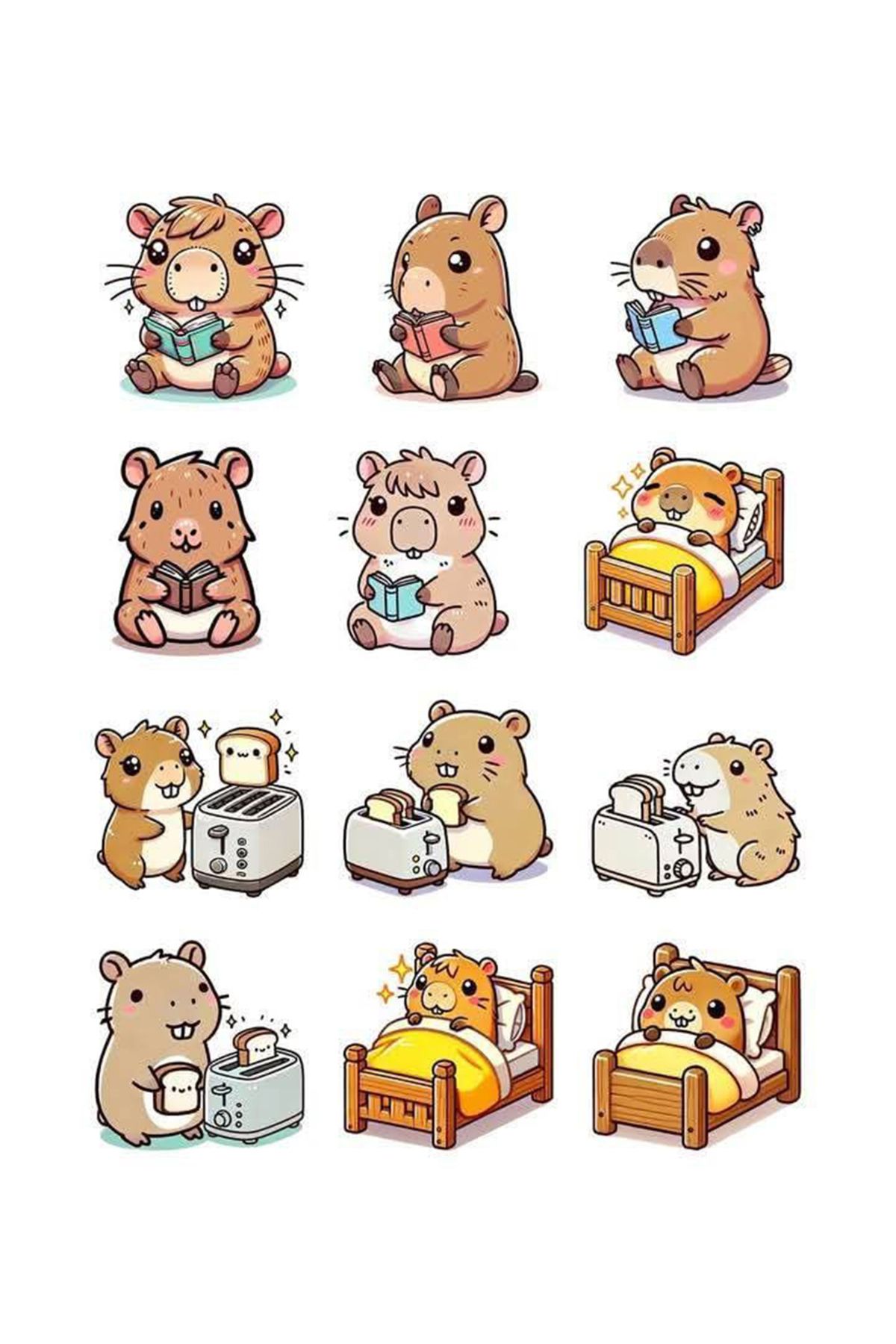 BK Design Capybara Sticker Telefon Laptop Notebook Tablet Defter Matara Stiker Etiket ST1708